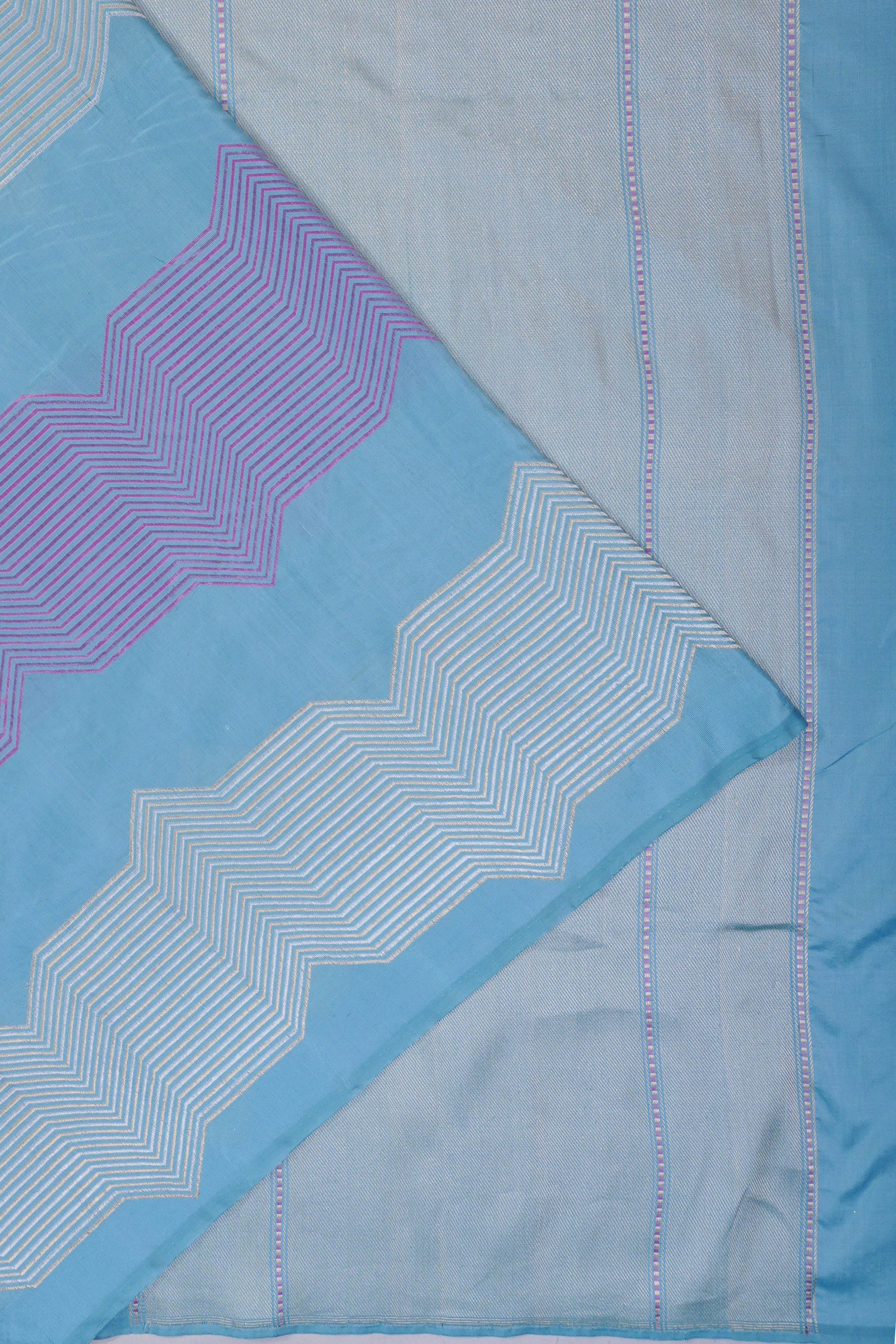 Banarasi Silk Brocade Rangkat Sky Blue Saree