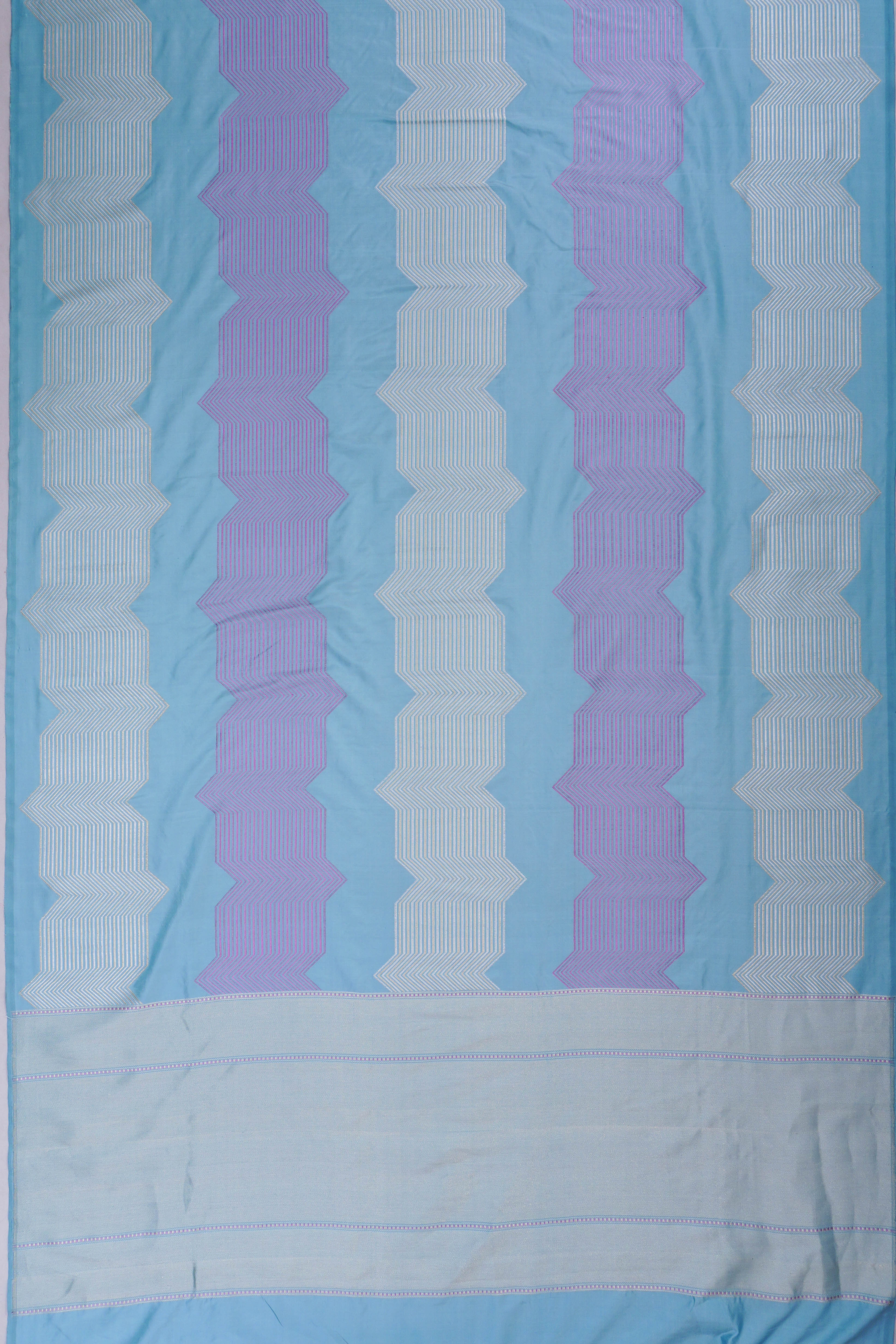 Banarasi Silk Brocade Rangkat Sky Blue Saree