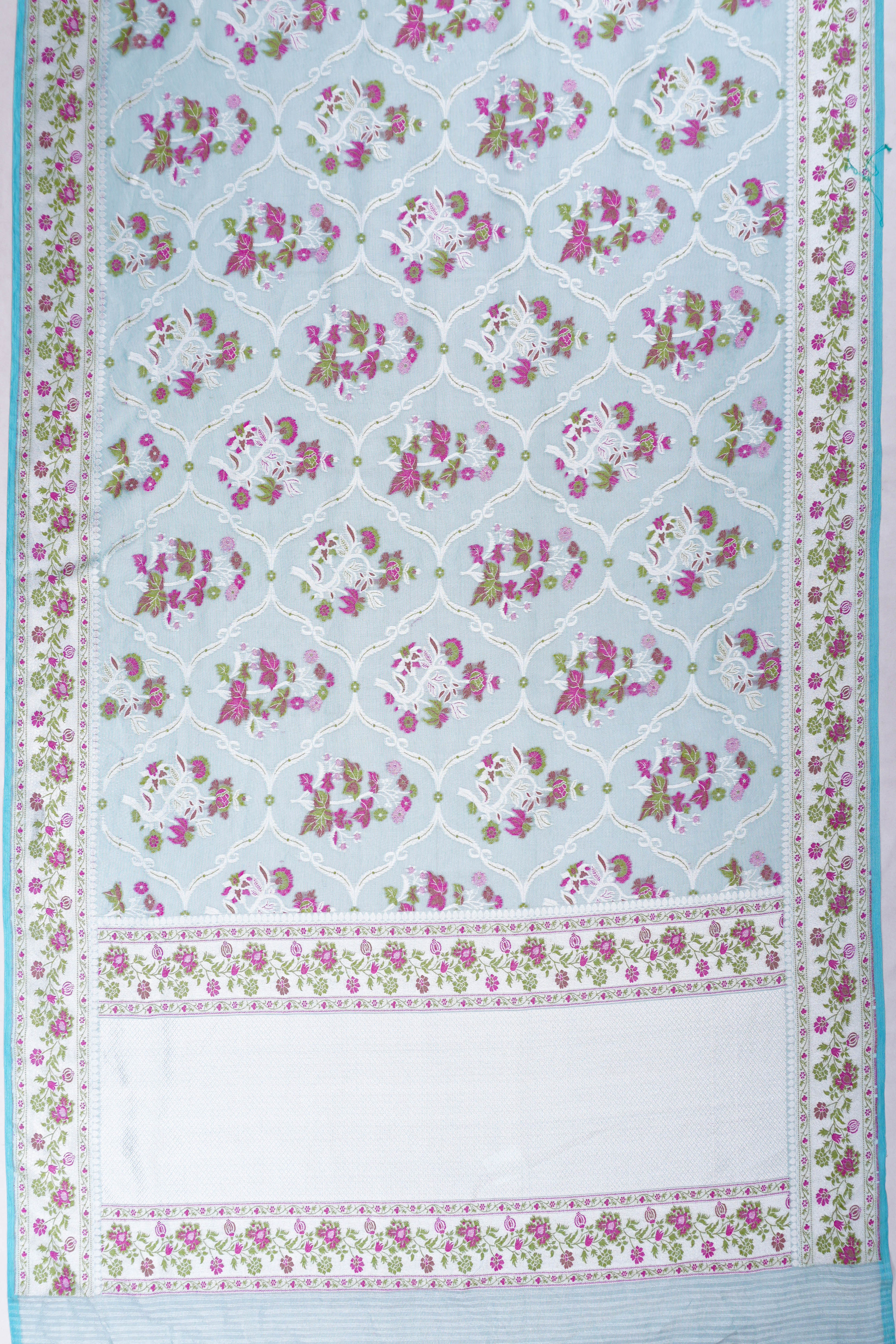 Banarasi Cotton Tissue Sea Blue Saree