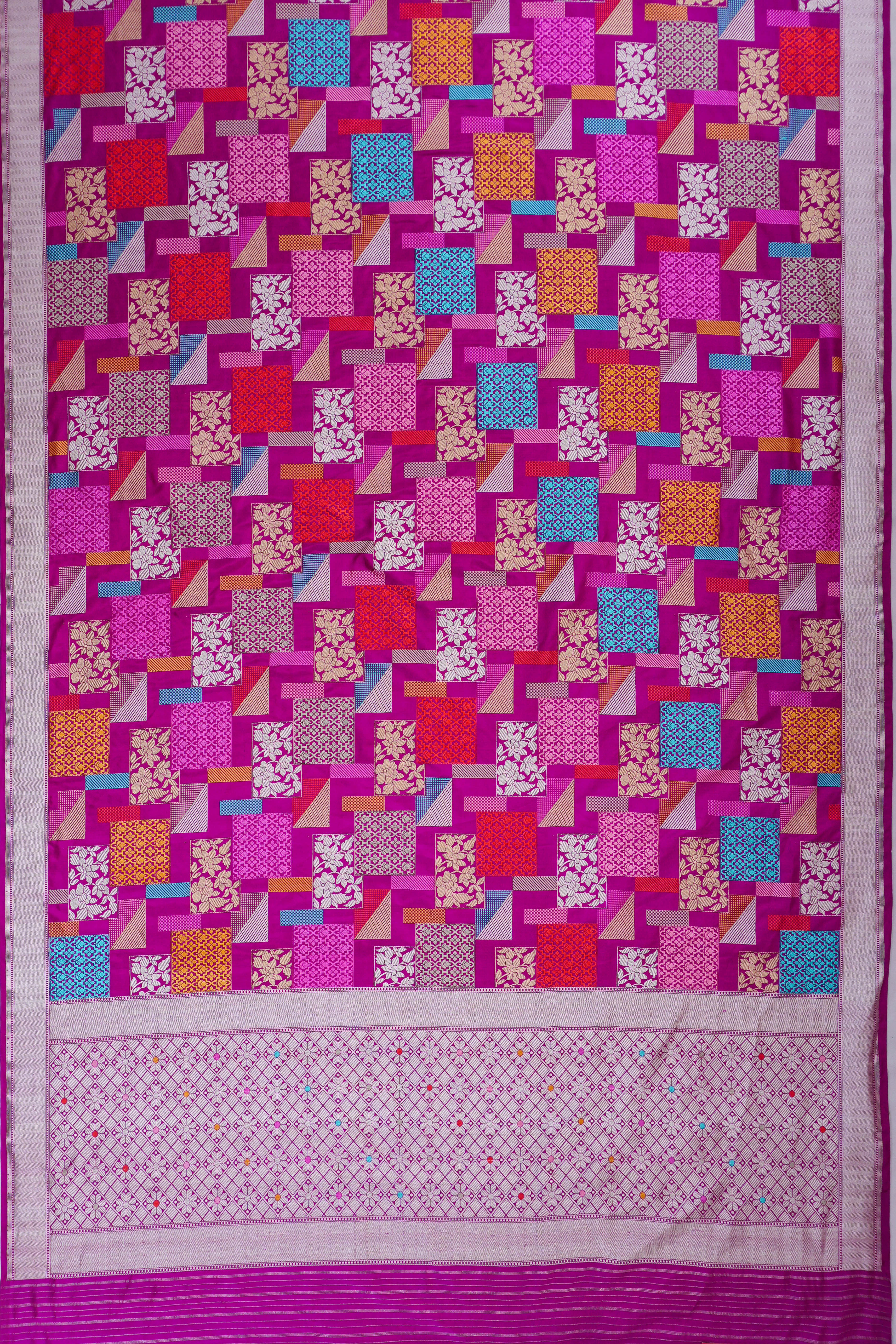 Banarasi Silk Kadwa Magenta Pink Saree