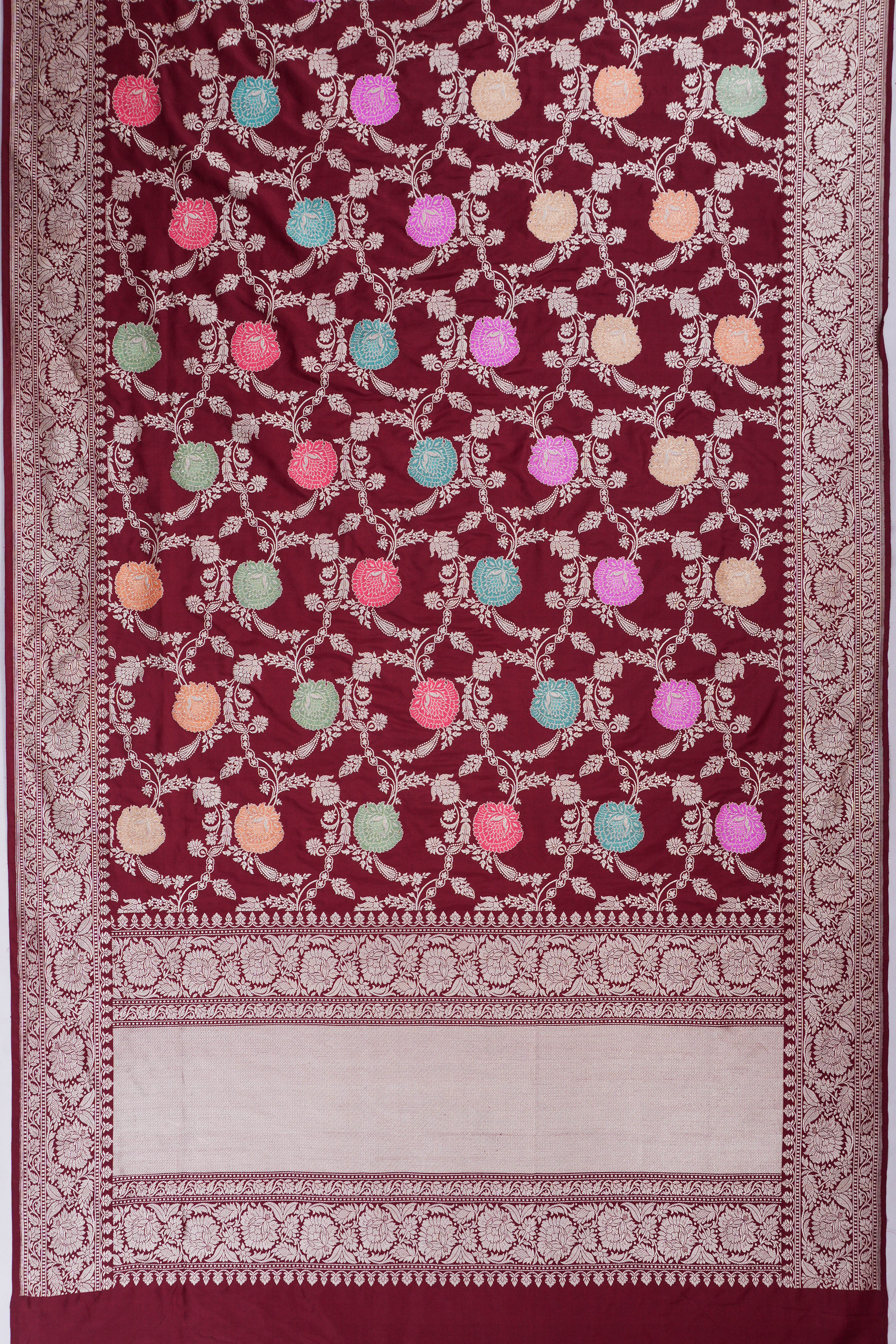 Banarasi Silk Kadwa Jaal Maroon Saree