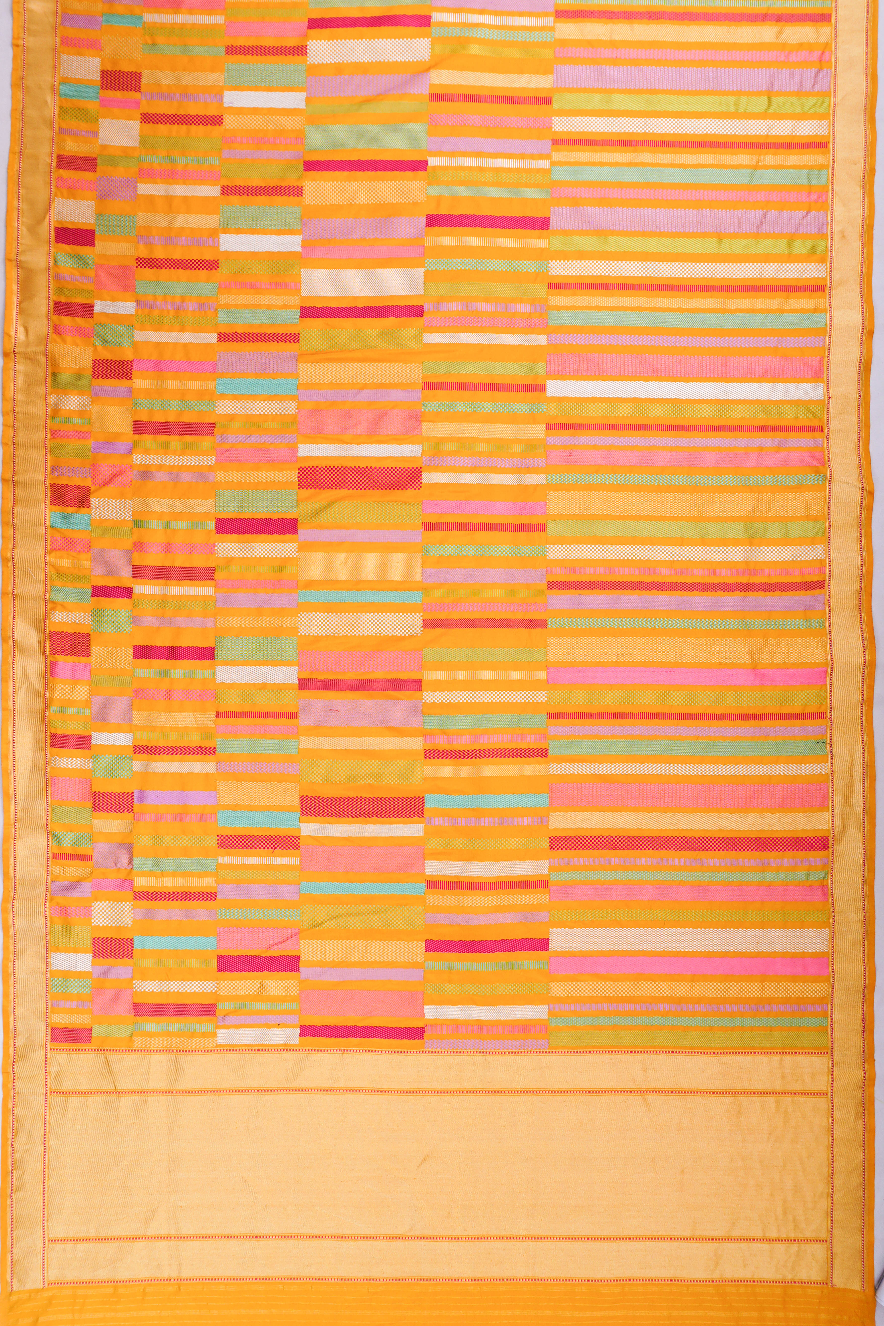 Banarasi Silk Kadwa Mustard Yellow Saree