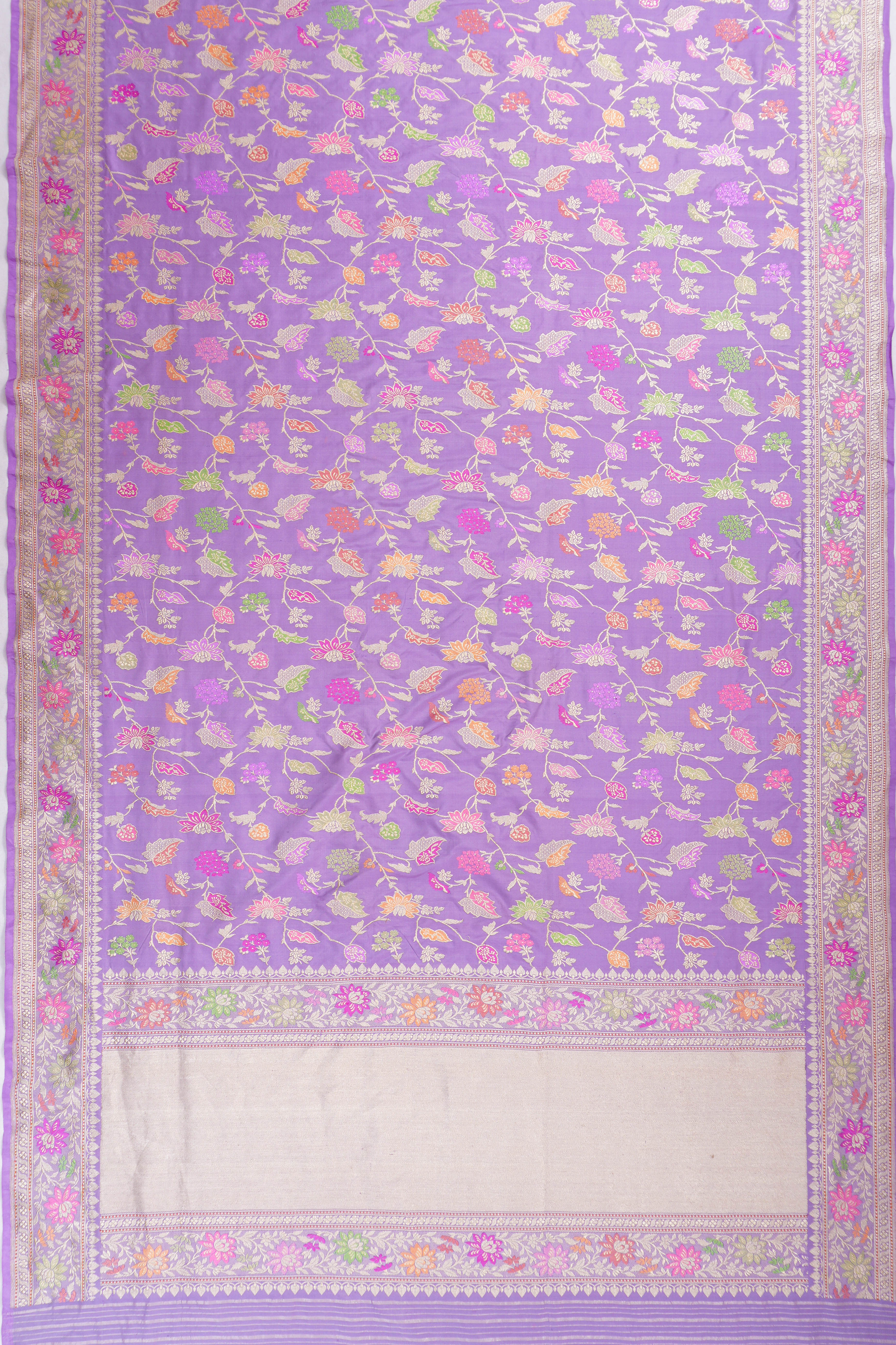 Banarasi Silk Kadwa Jaal Lavender Saree