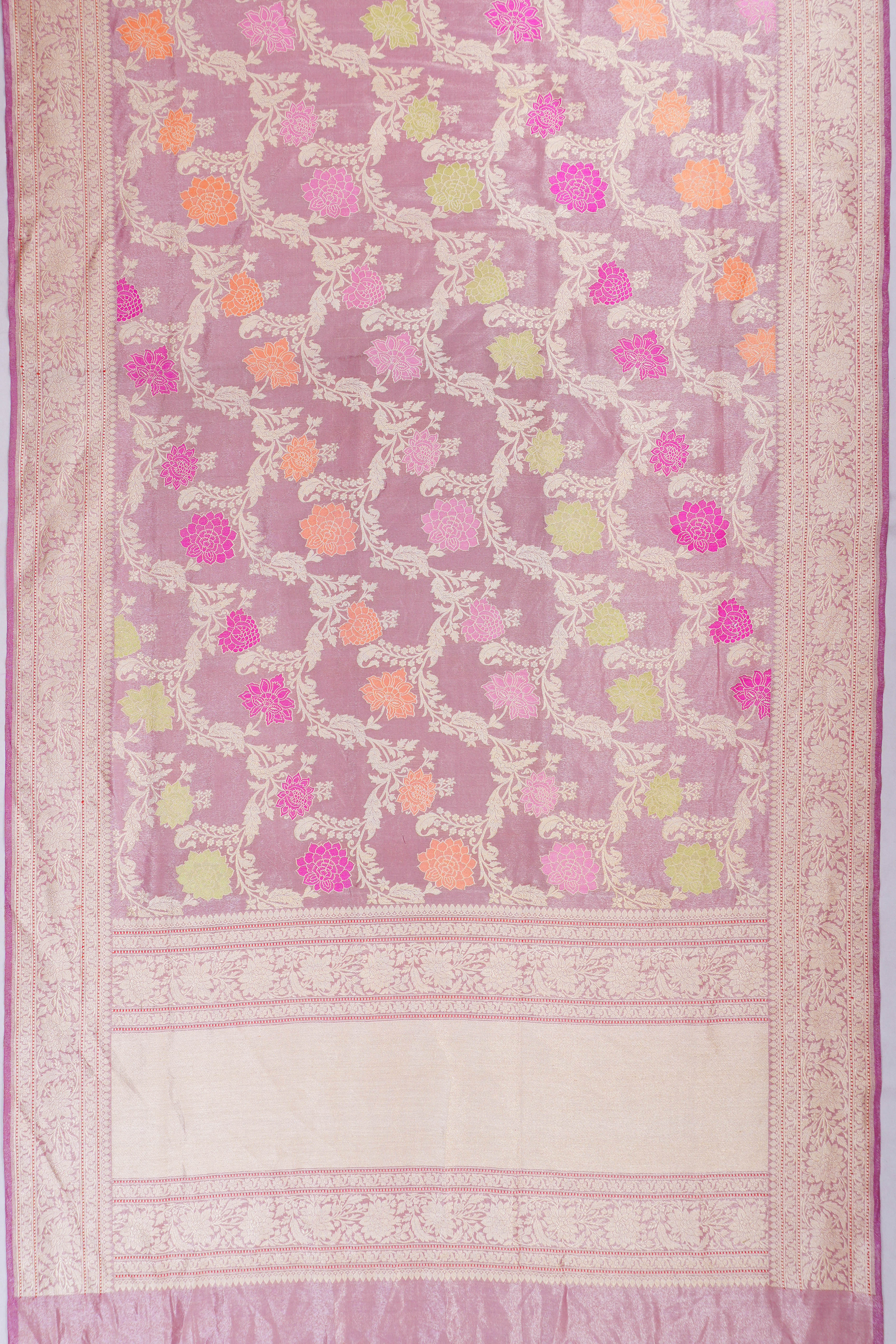 Banarasi Silk Tissue Jaal Pink Saree