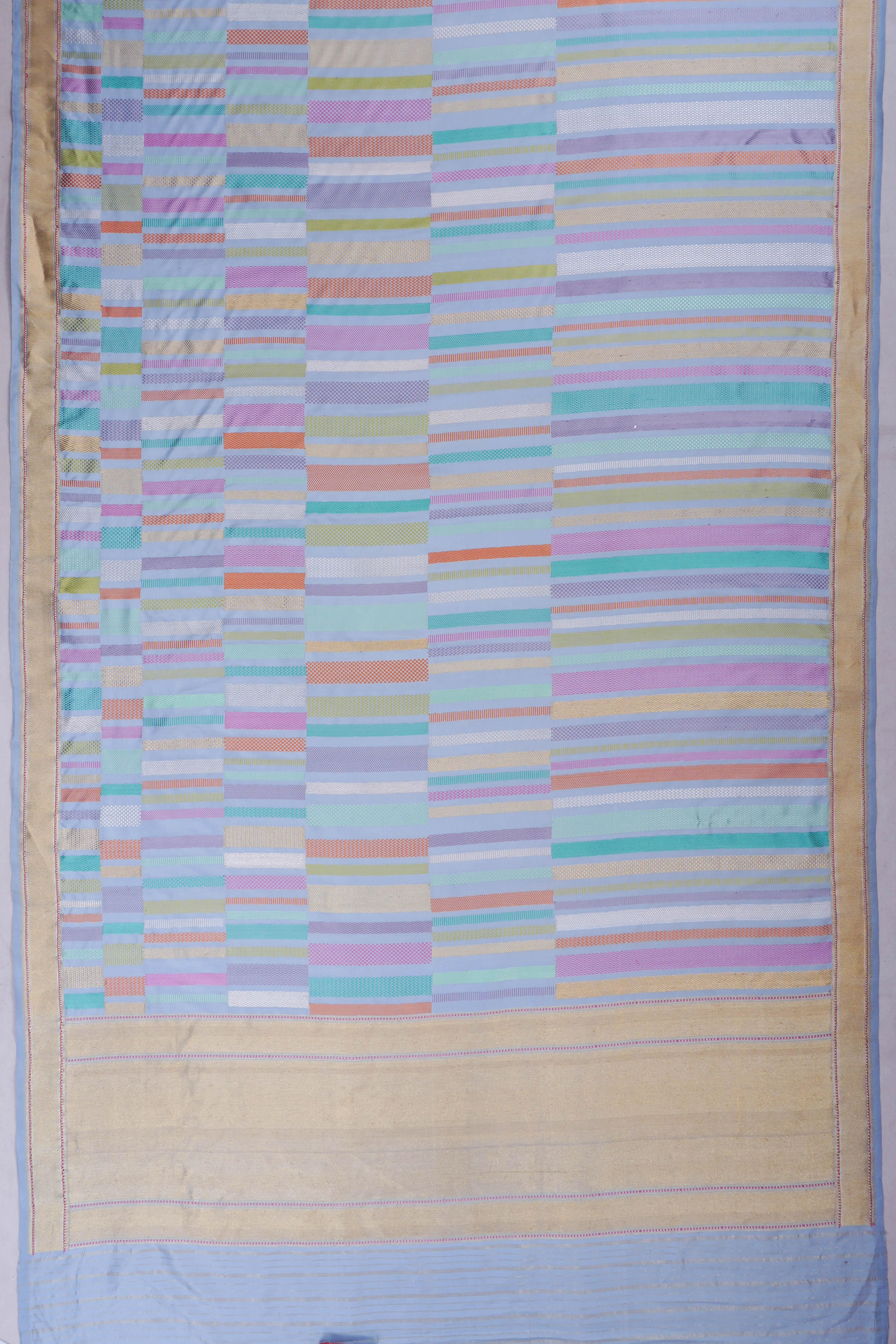Banarasi Silk Brocade Pastel Blue Saree