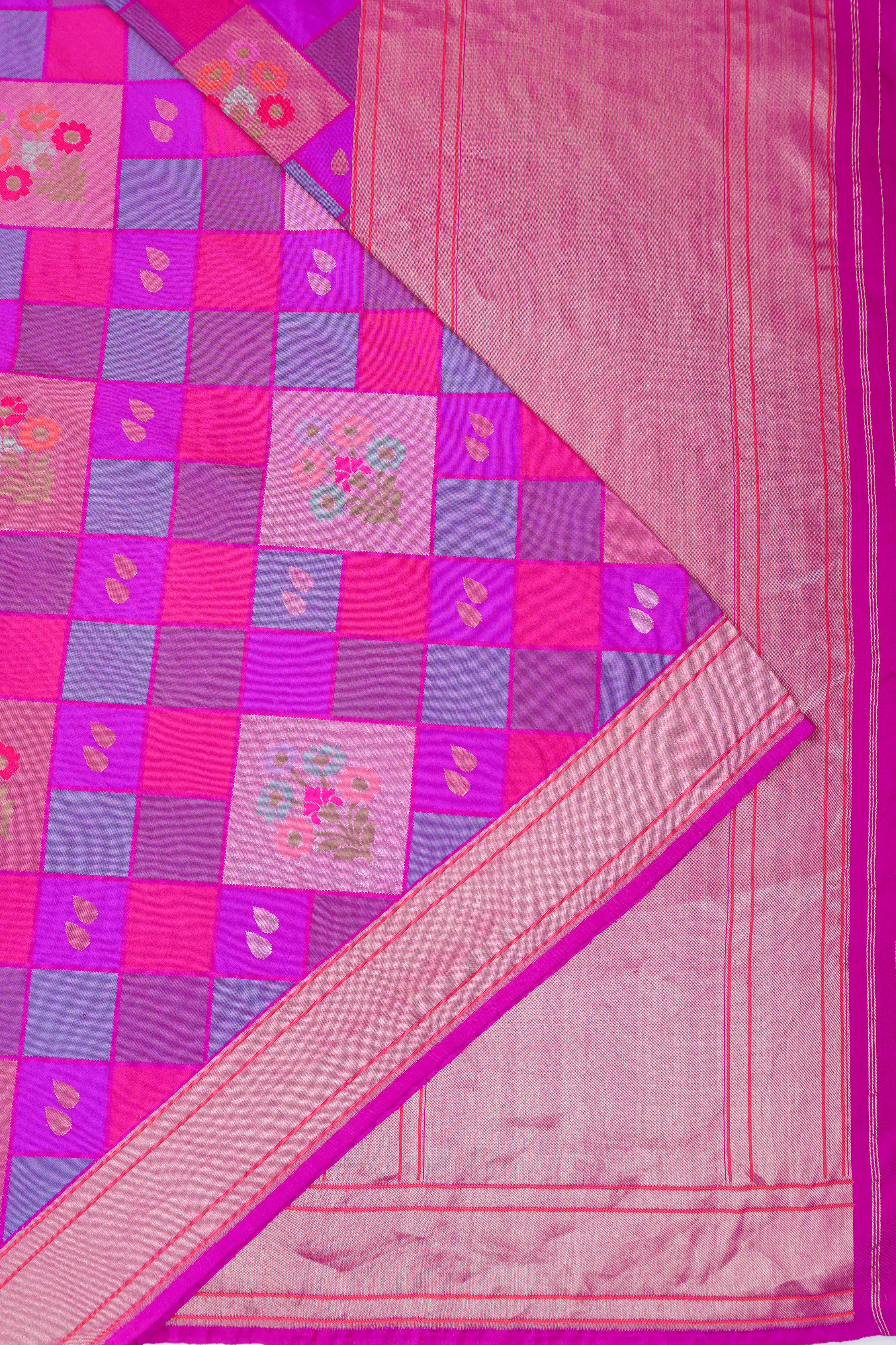 Banarasi Silk Brocade Pink Saree