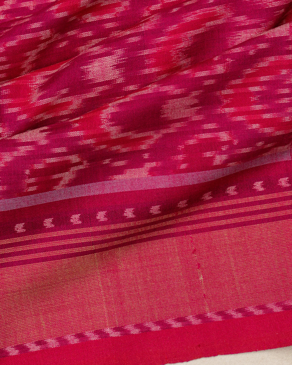 Eri Silk Ikat Pink Saree