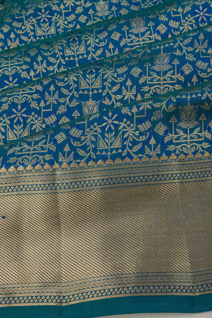 Taranga Kanchi Silk Brocade Blue Saree