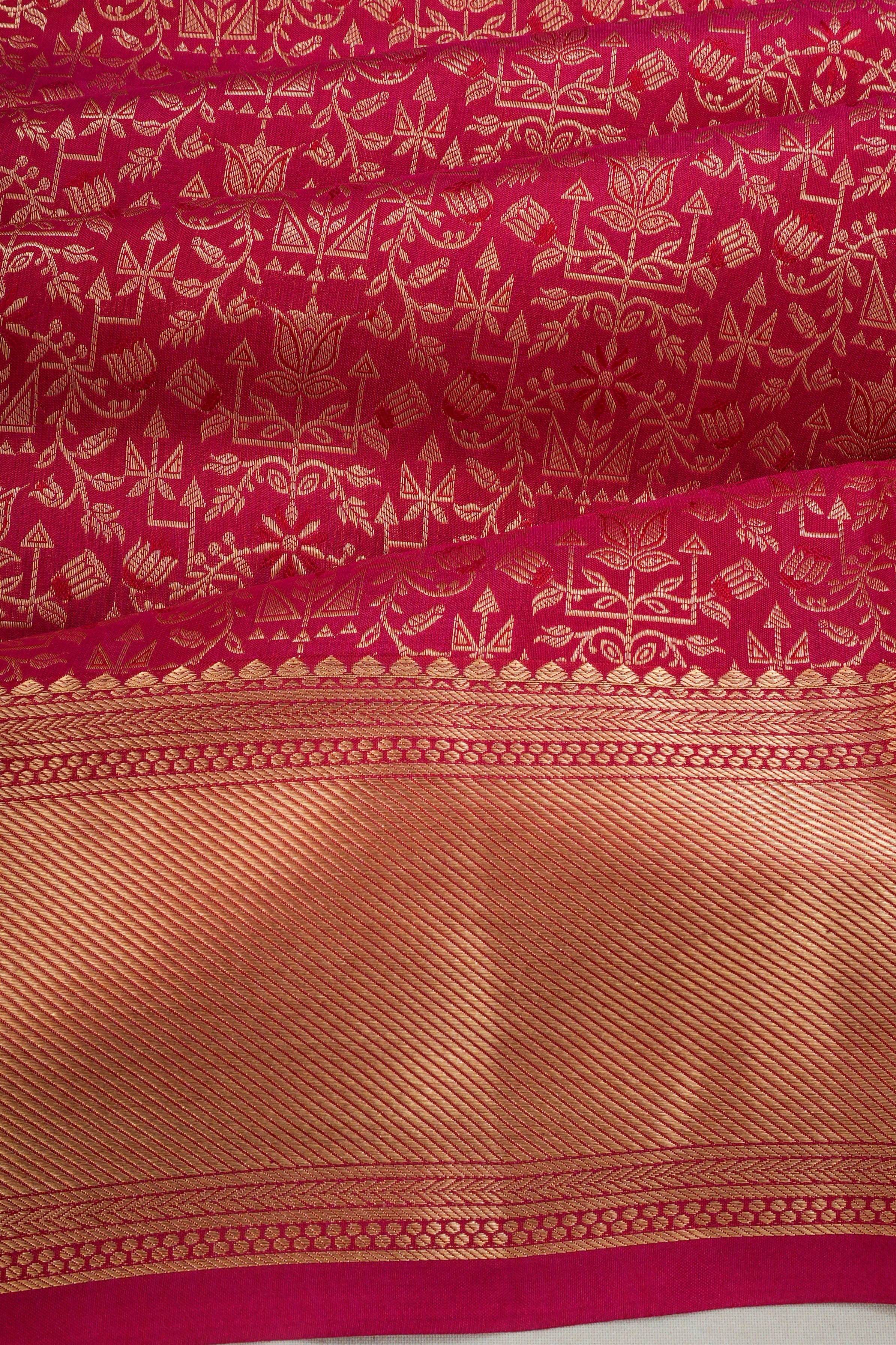 Taranga Kanchi Silk Brocade Pink Saree