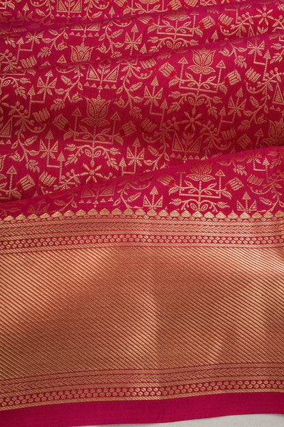 Taranga Kanchi Silk Brocade Pink Saree