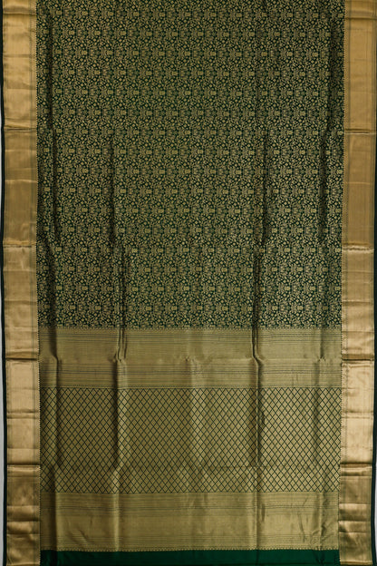 Taranga Kanchi Silk Brocade Bottle Green Saree