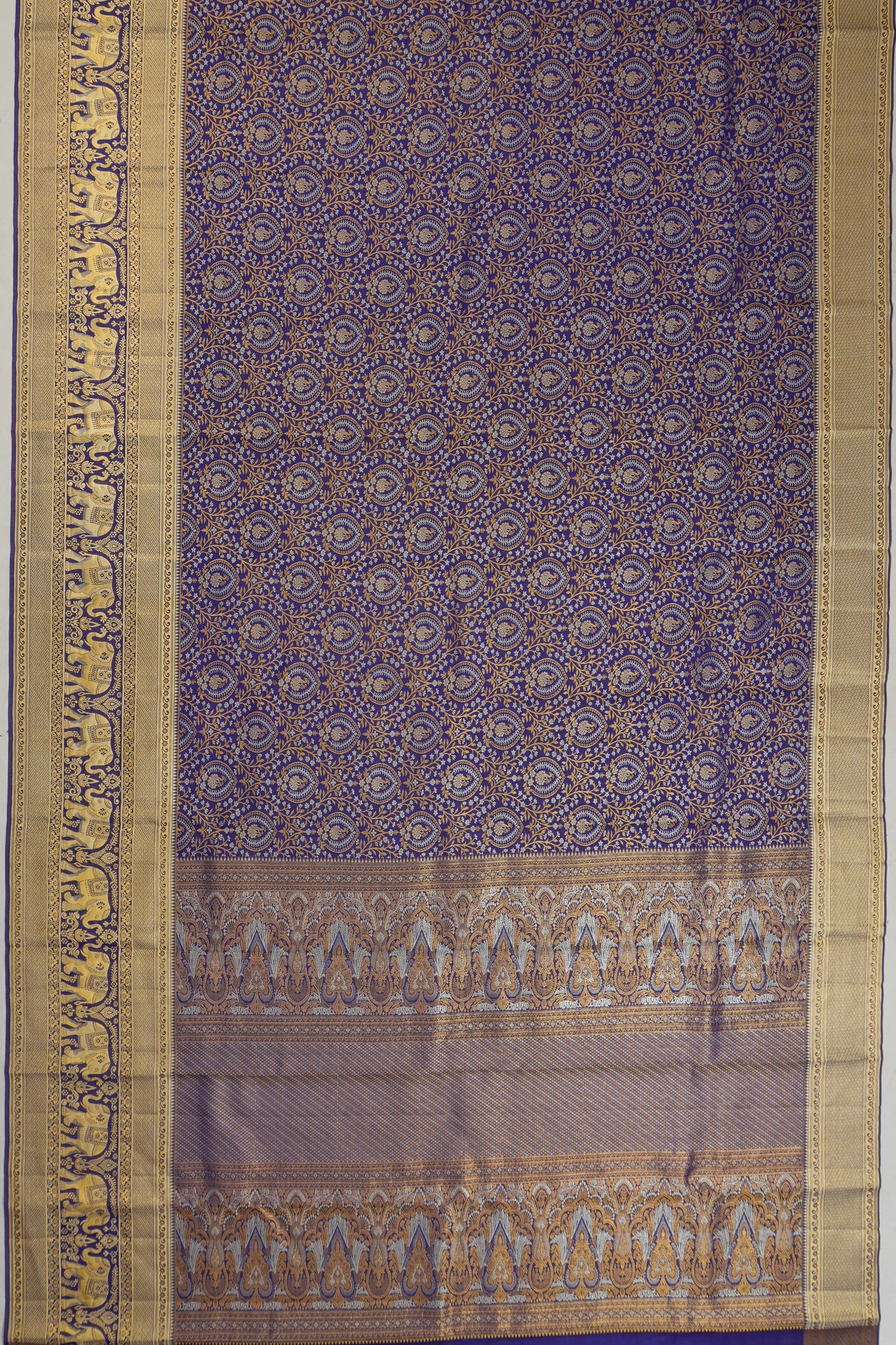 Taranga Kanchi Silk Brocade Blue Saree