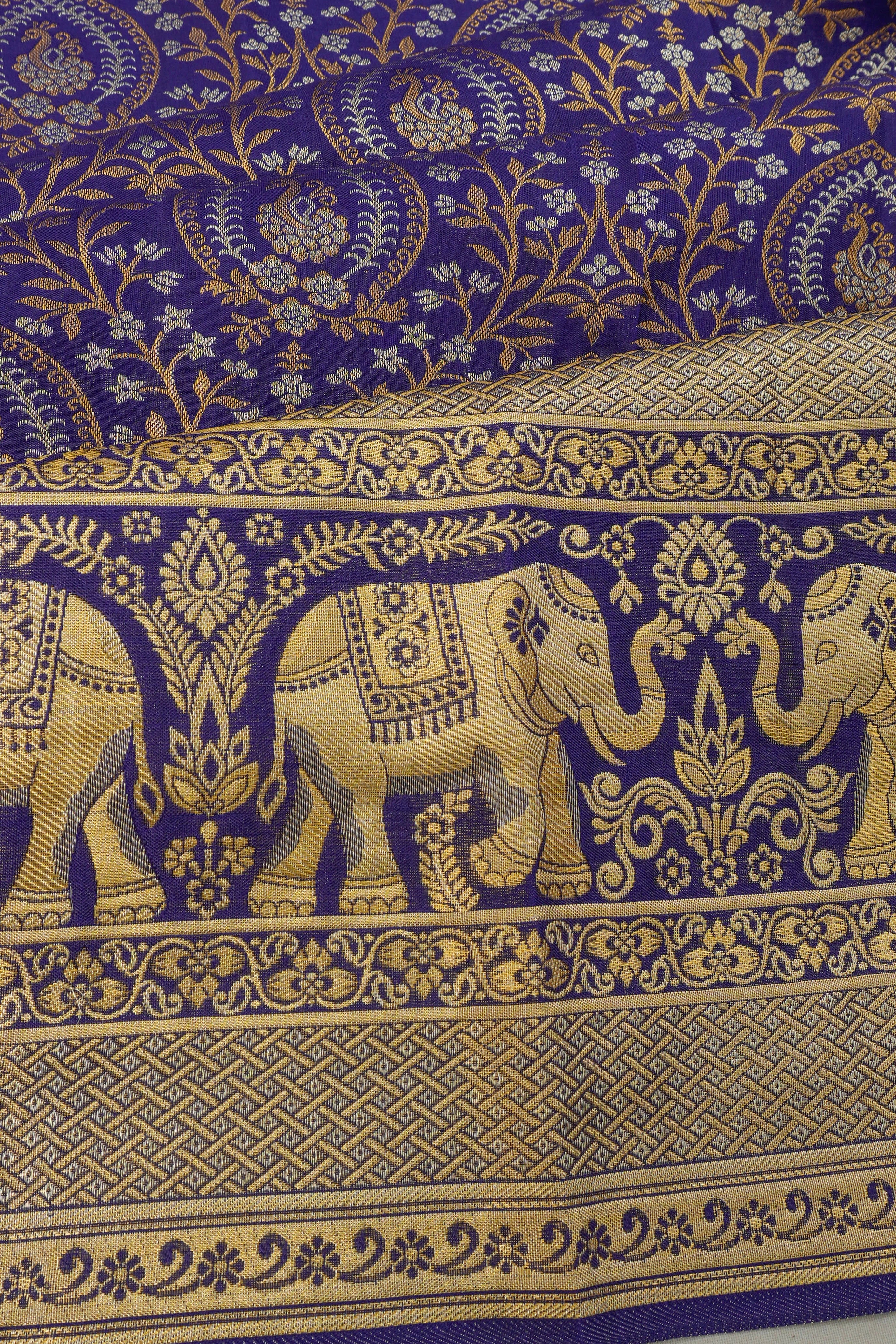 Taranga Kanchi Silk Brocade Blue Saree