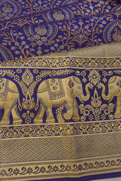 Taranga Kanchi Silk Brocade Blue Saree