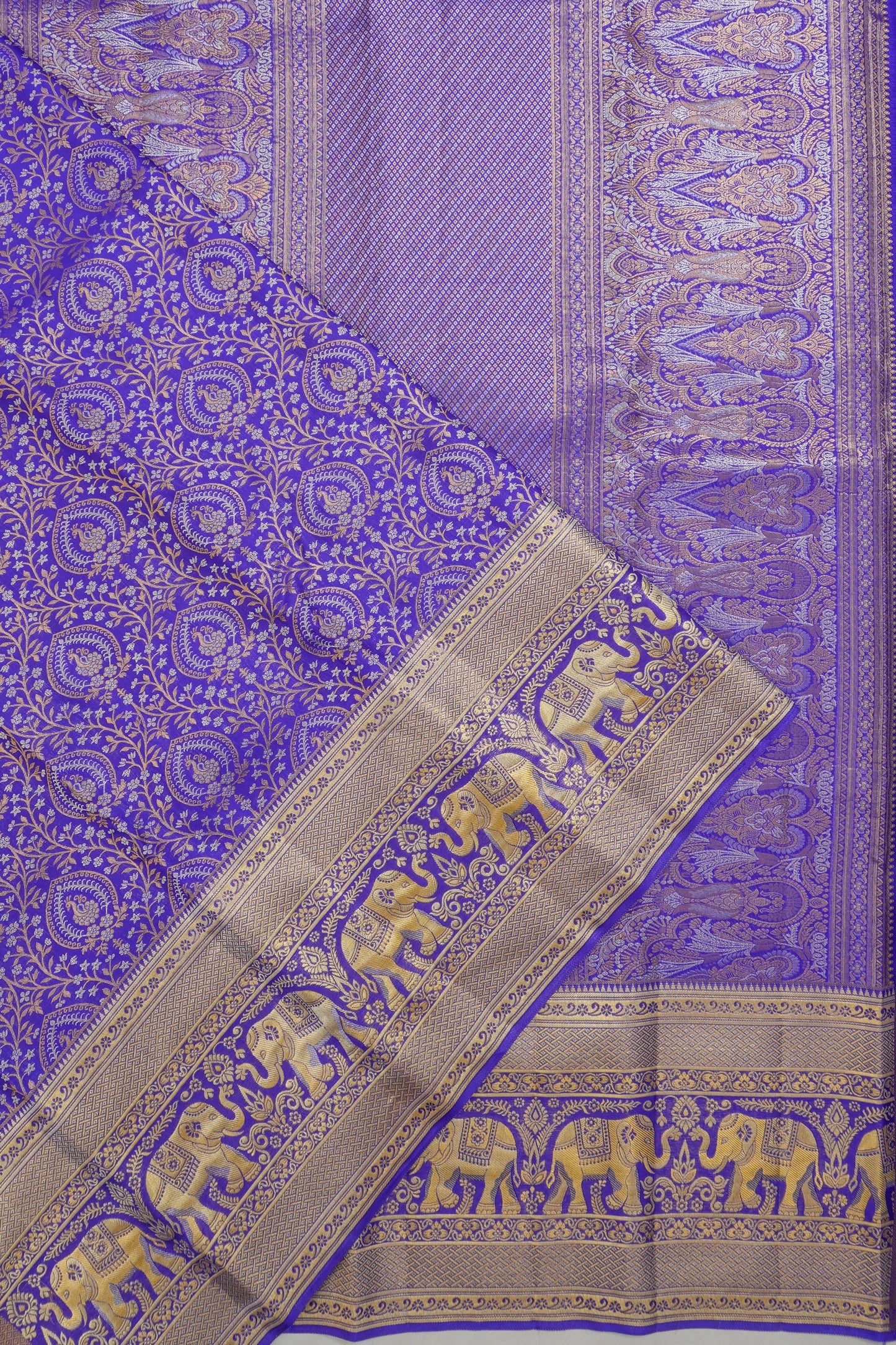 Taranga Kanchi Silk Brocade Violet Saree