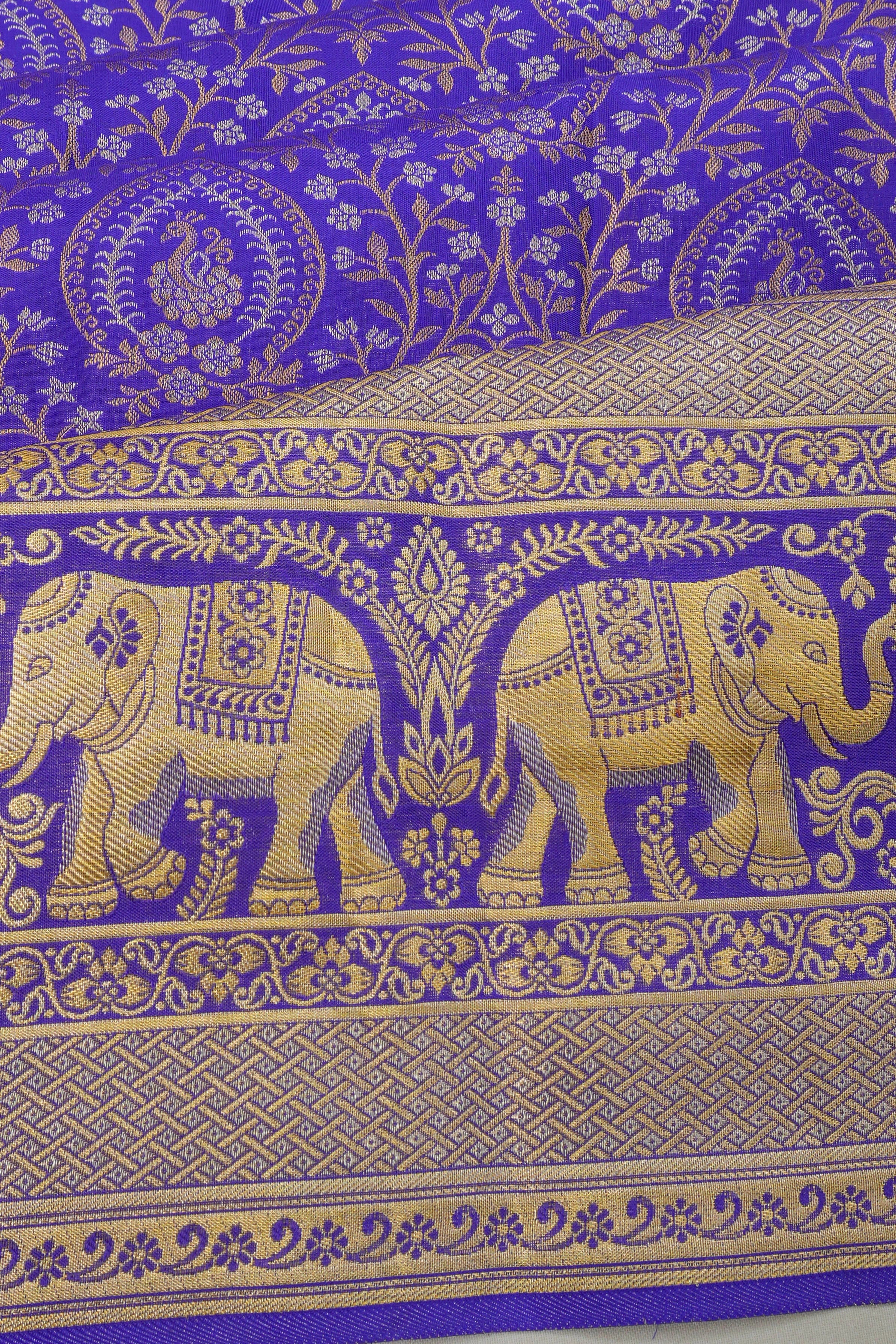 Taranga Kanchi Silk Brocade Violet Saree