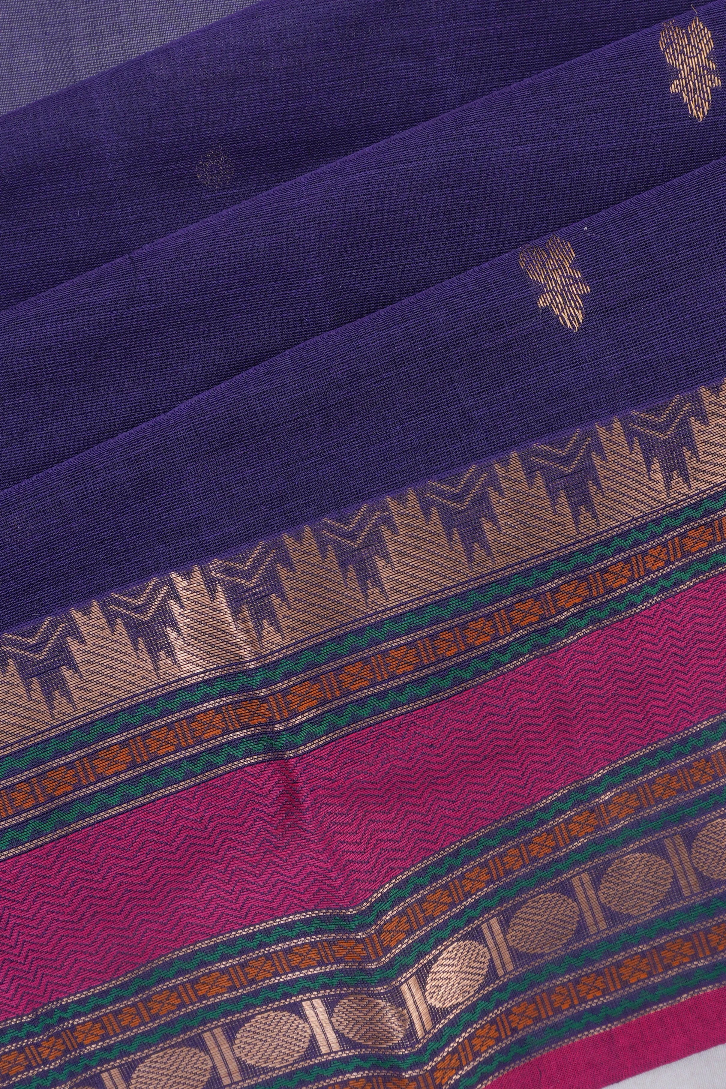 Chettinad Cotton Butta Blue Saree