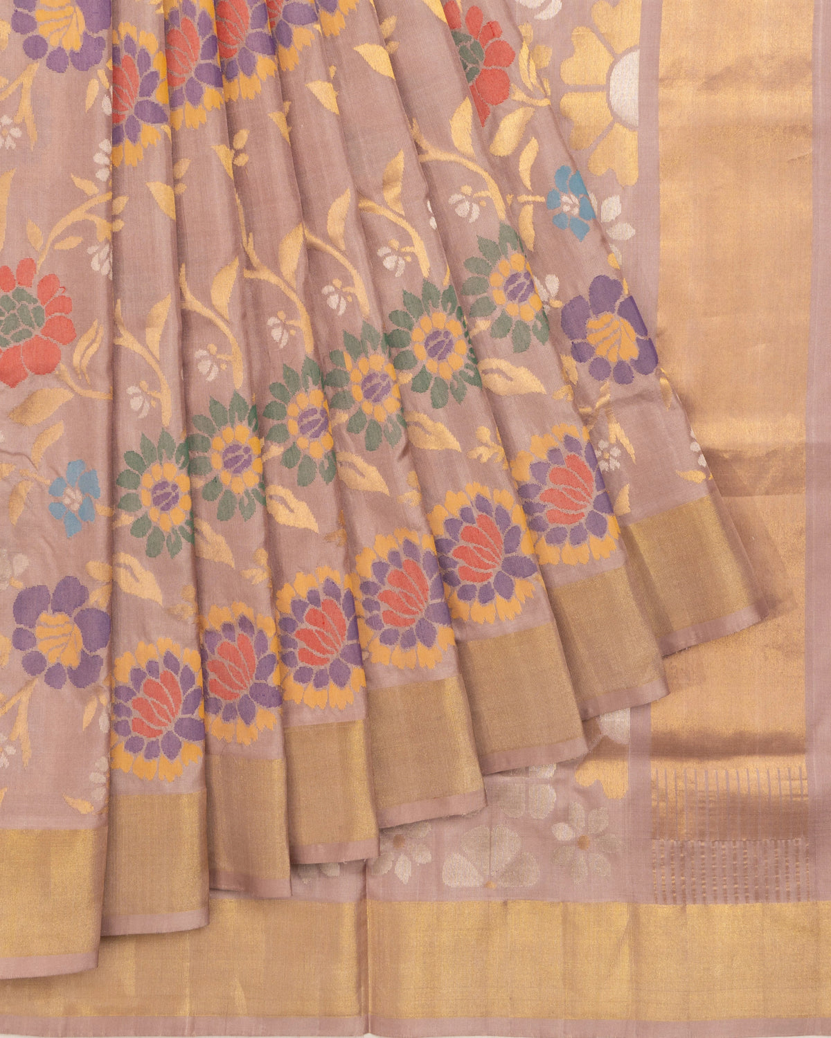 Uppada Silk All Over Jamdani Jaal Lilac Saree
