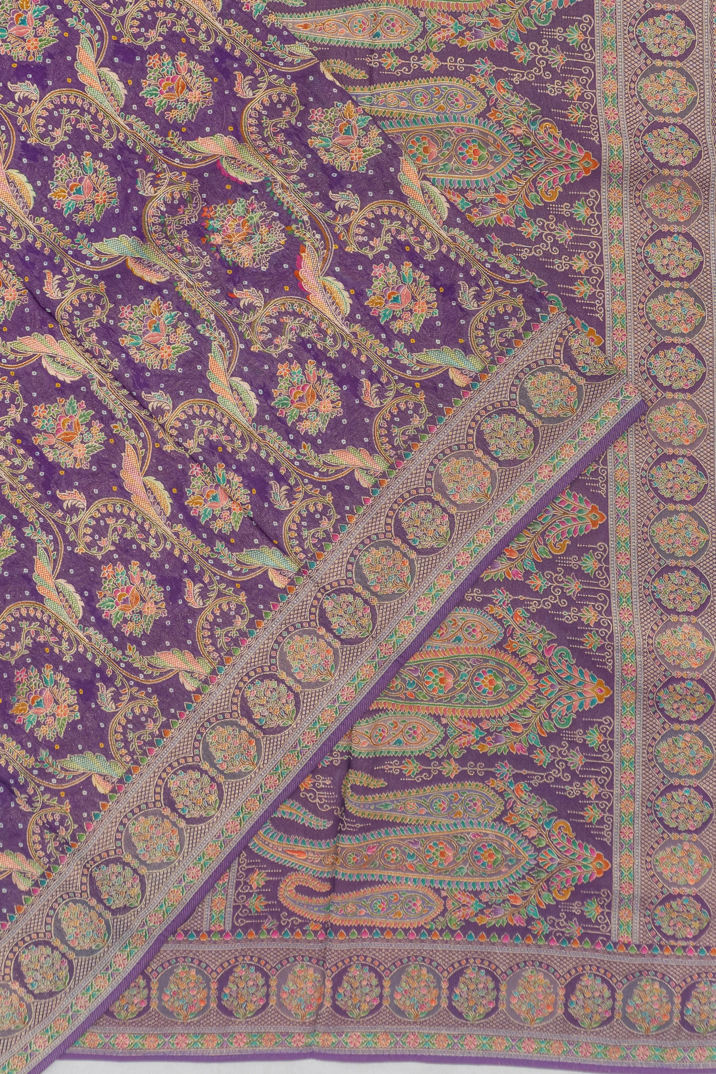 Viscose Georgette Jaal And Butta Violet Saree