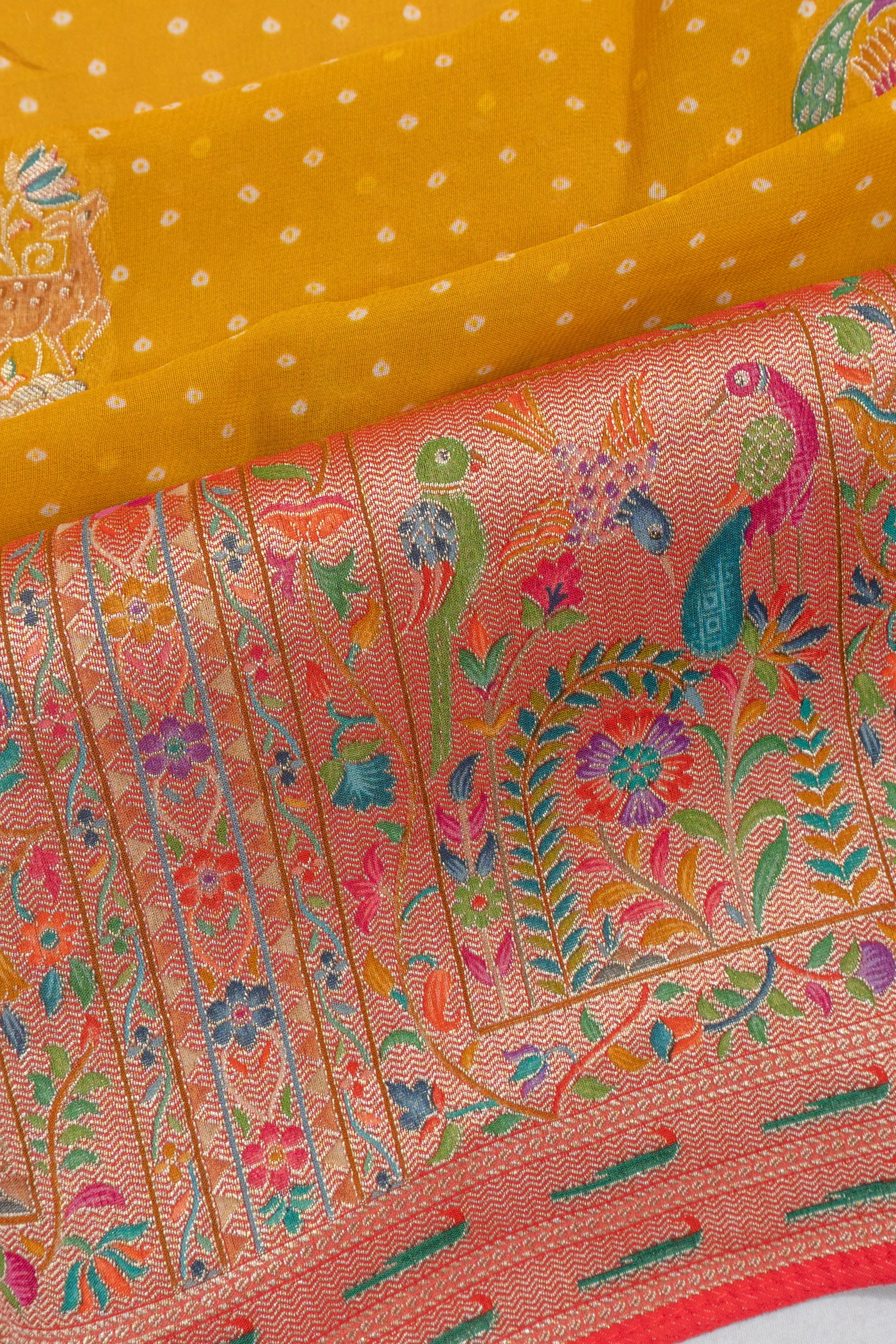 Viscose Georgette Brocade And Butta Blue Saree