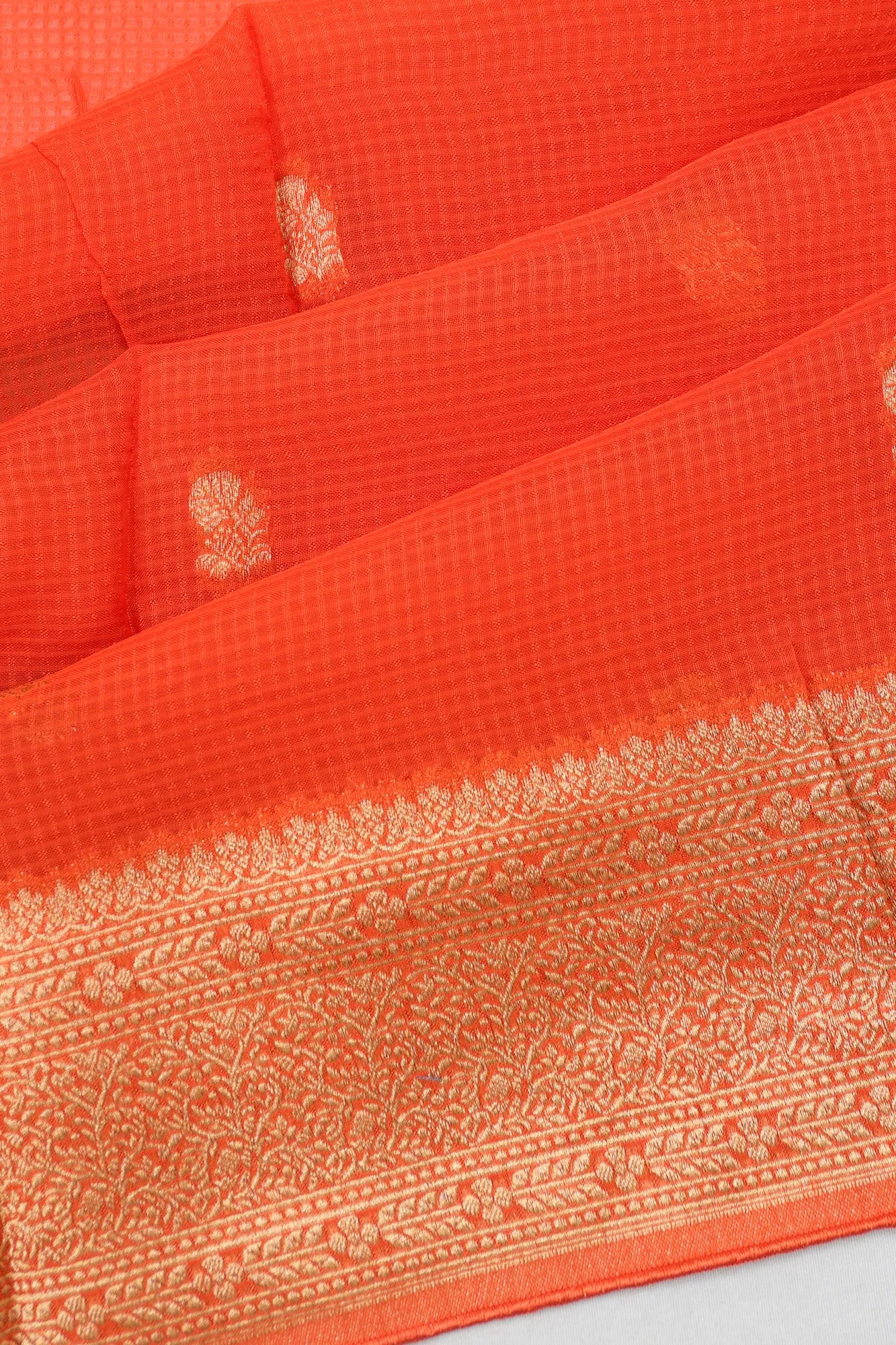 Banarasi Georgette Butta Orange Saree