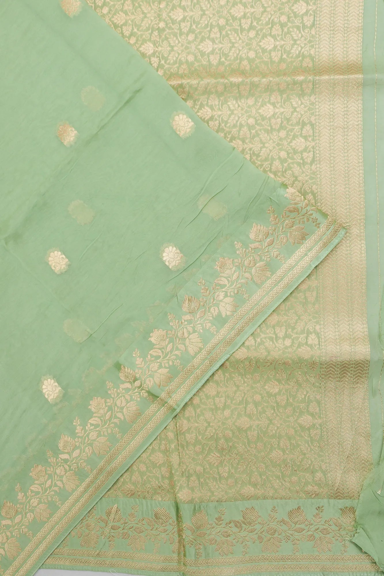 Organza Butta Pista Green Saree