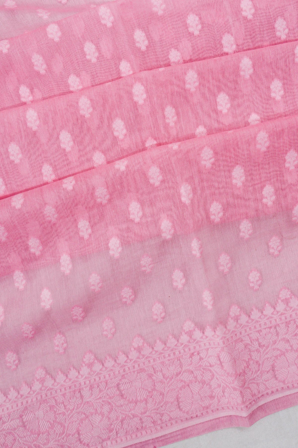 Mul Cotton Butta Pink Saree