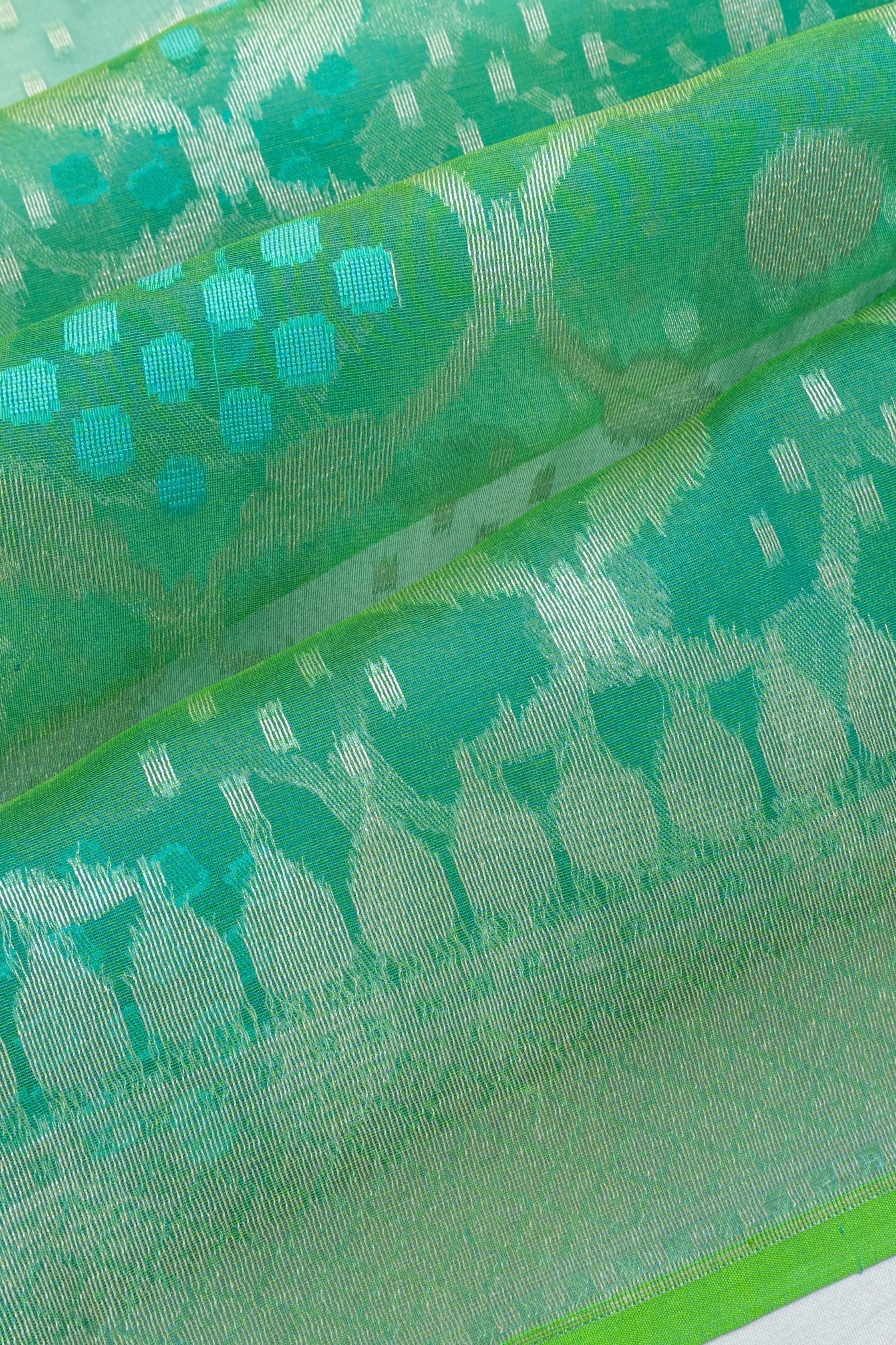 Banarasi Kora Organza Brocade Sea Green Saree