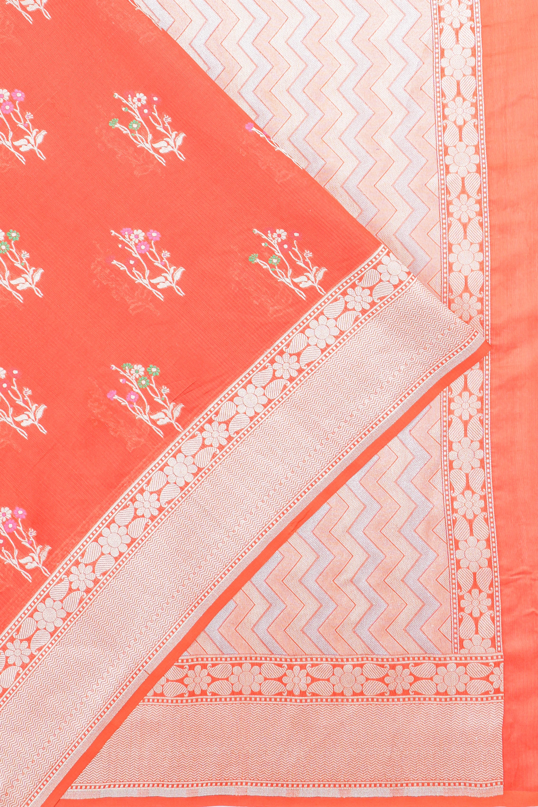 Banarasi Silk Butta Red Saree