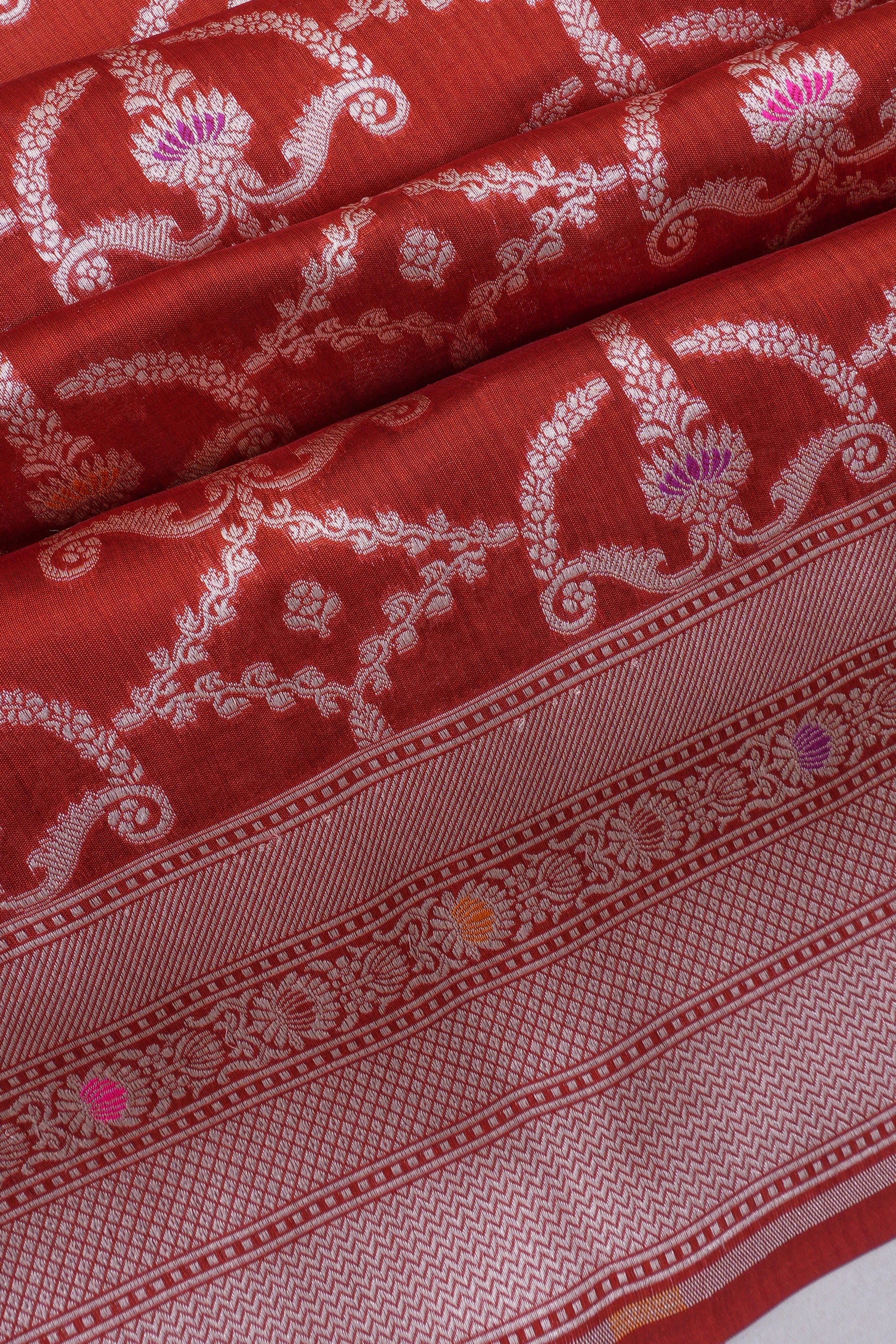 Banarasi Silk Brocade Red Saree