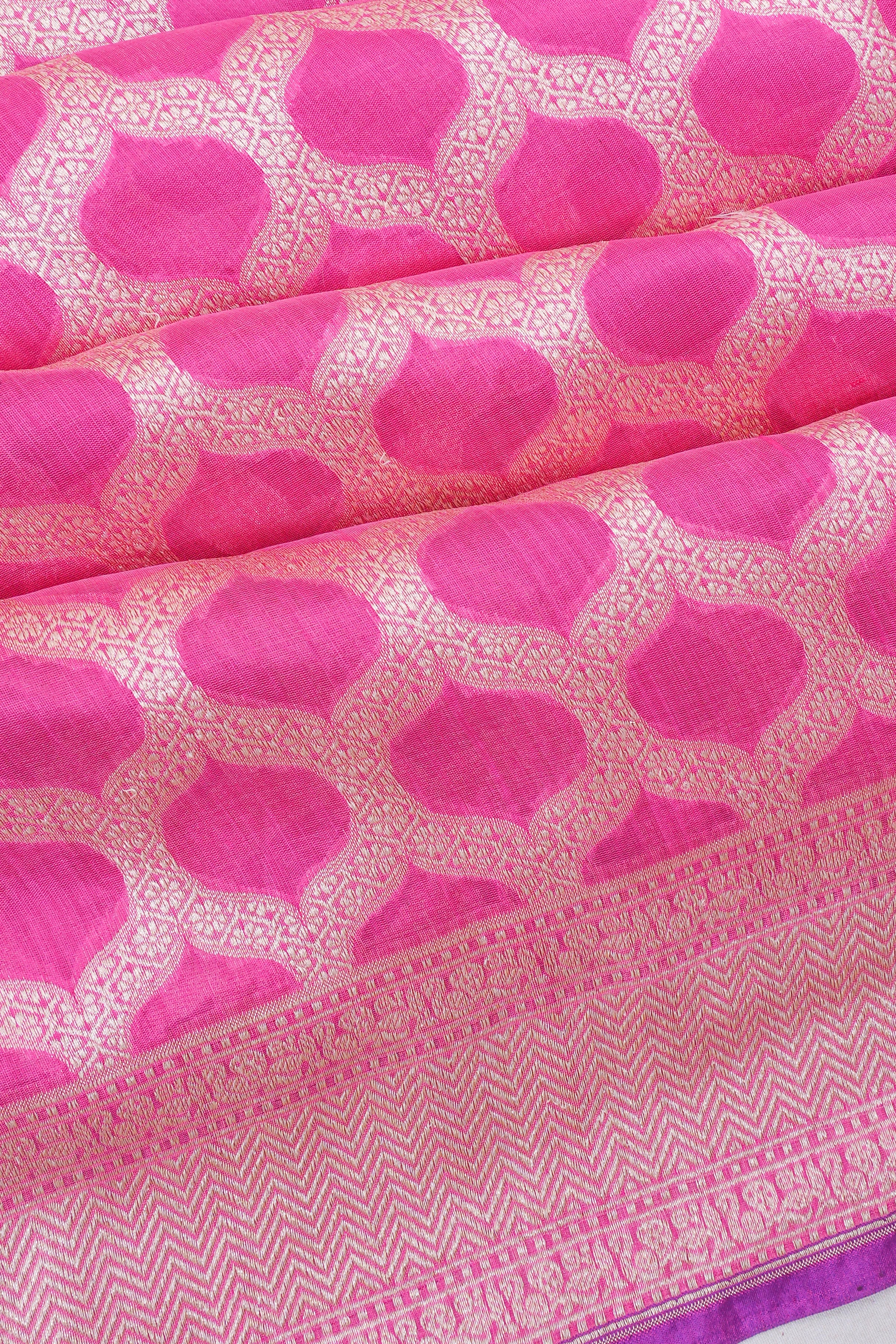 Banarasi Silk Brocade Pink Saree