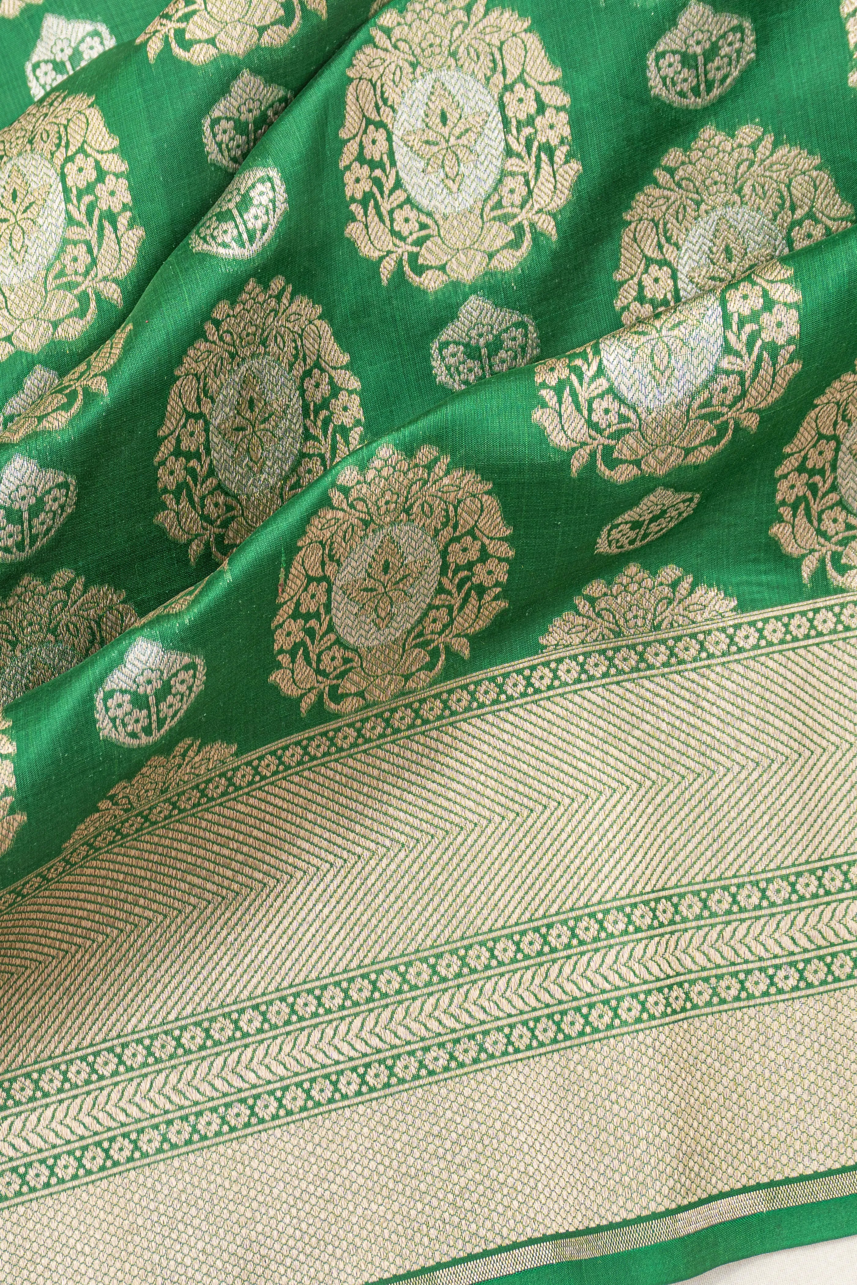 Banarasi Silk Brocade Green Saree