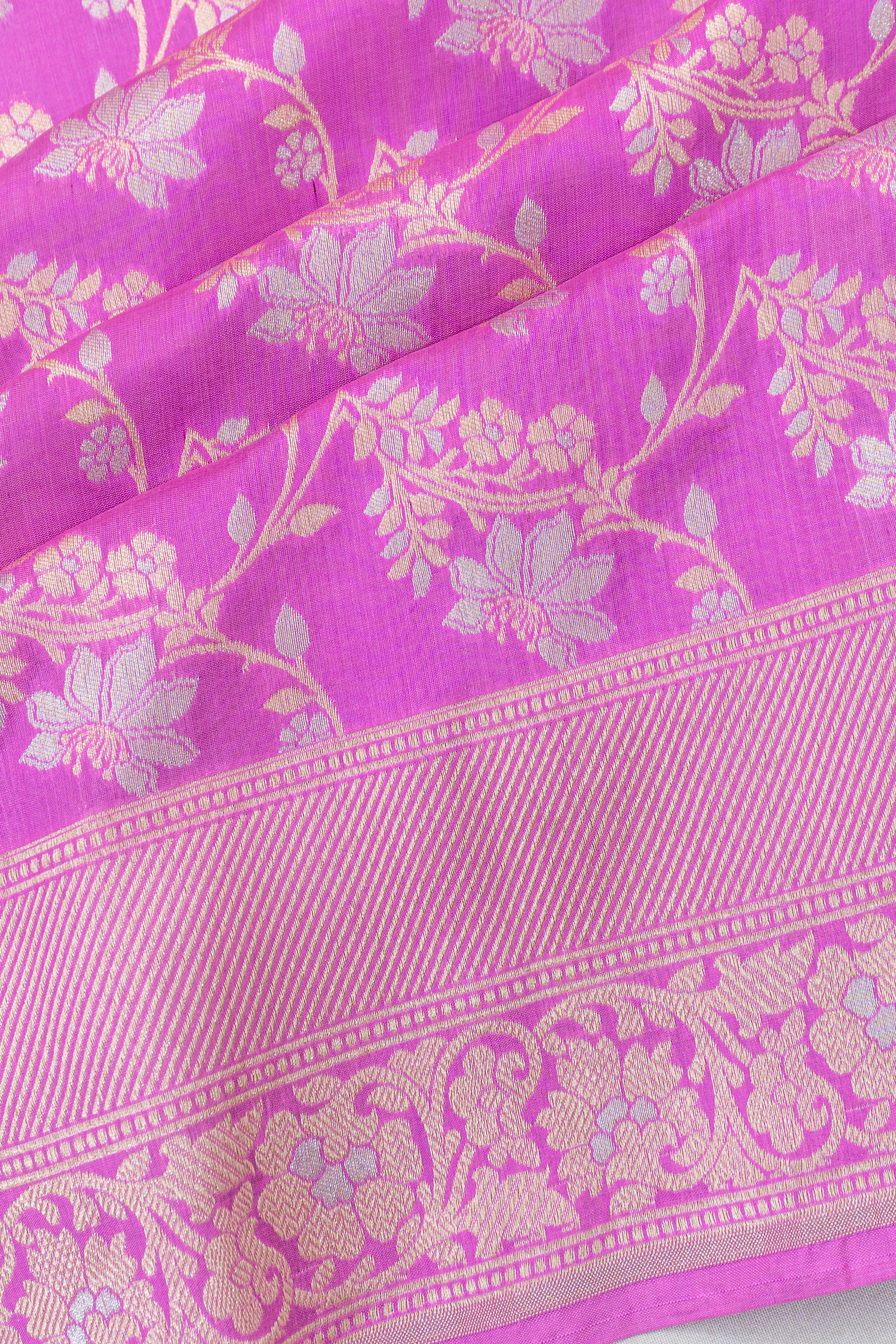 Banarasi Silk Jaal Lavender Saree