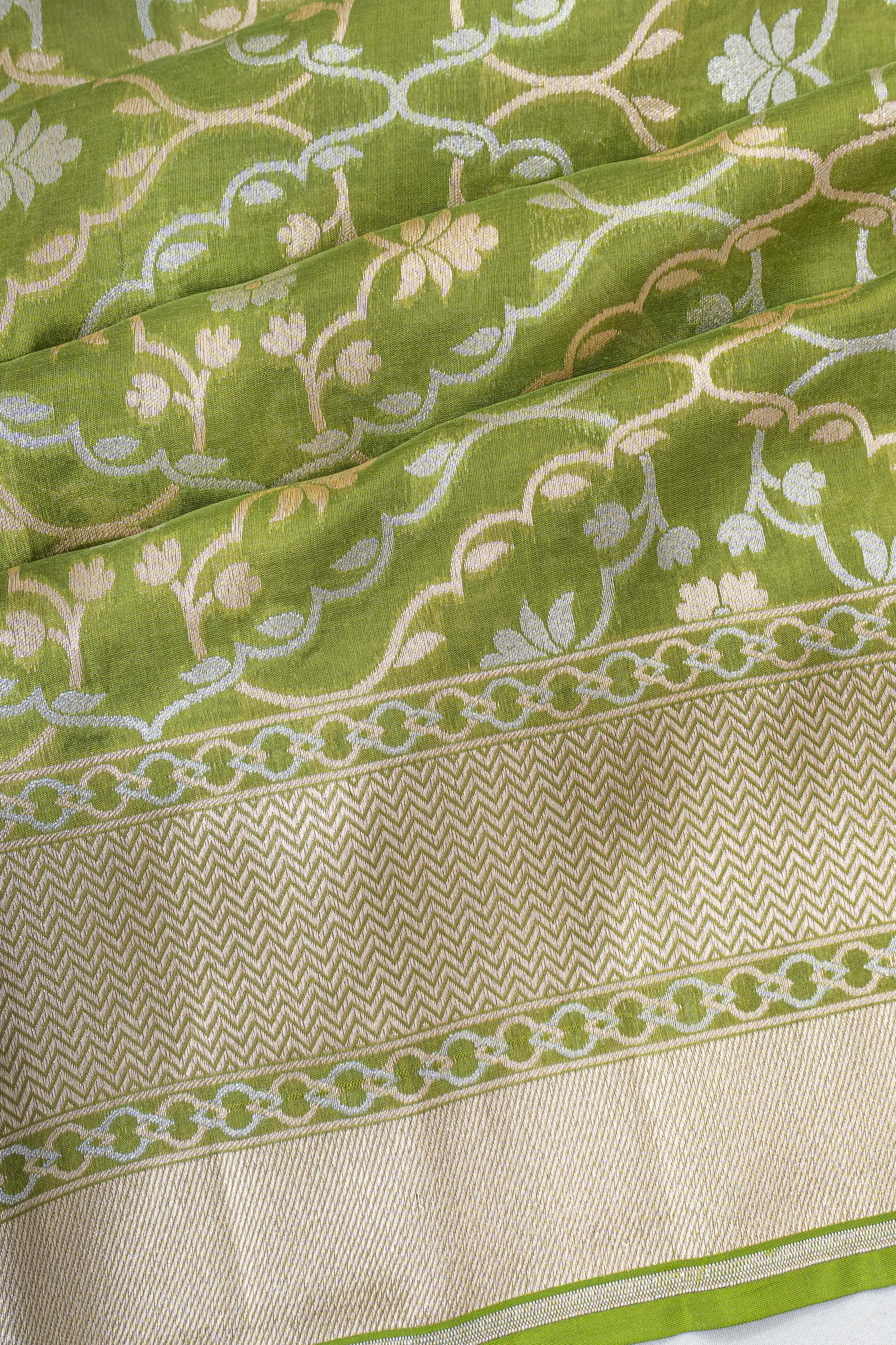 Banarasi Silk Brocade Green Saree