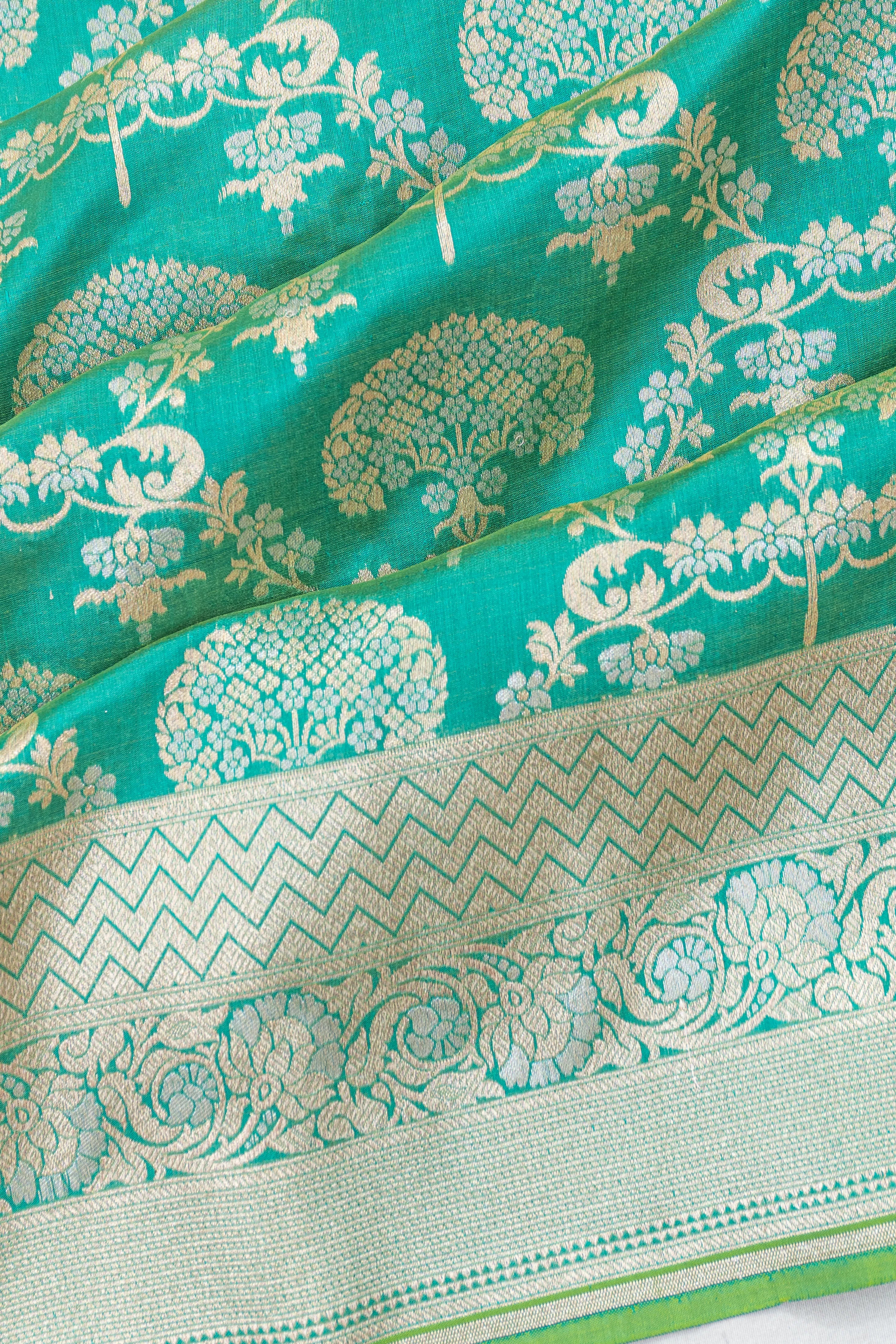 Banarasi Silk Brocade Blue Saree