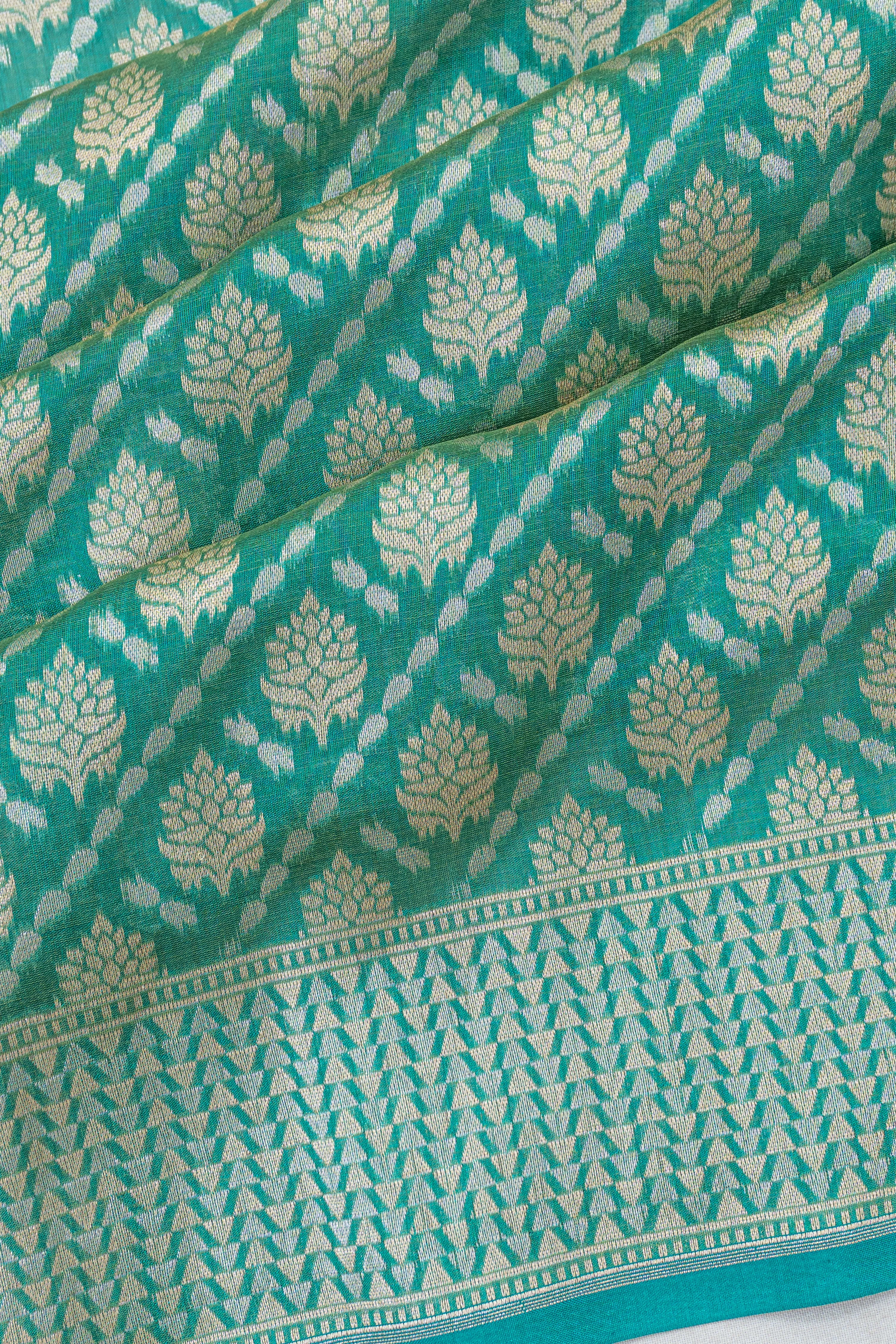 Banarasi Silk Brocade Blue Saree