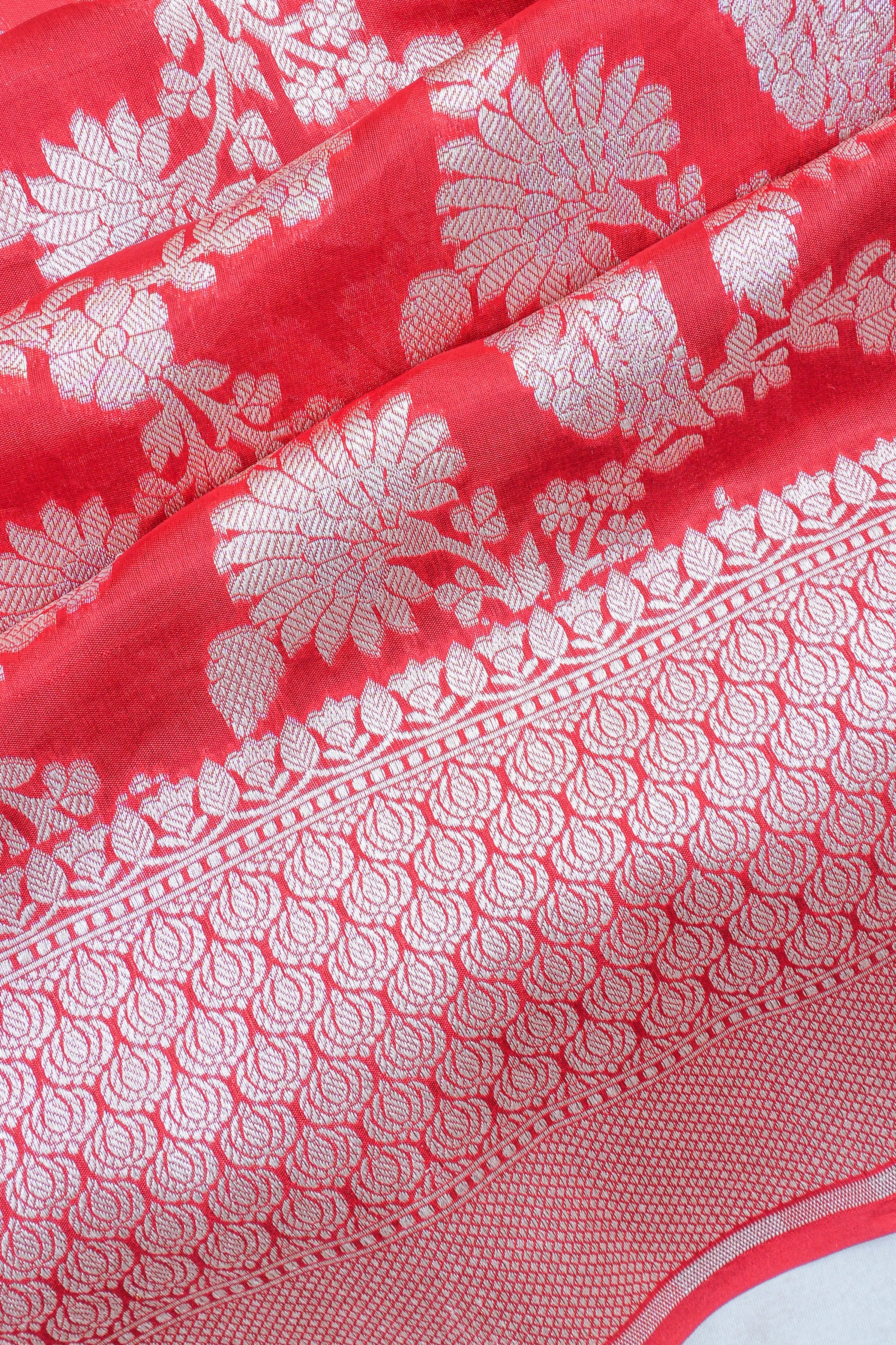 Banarasi Silk Brocade Red Saree
