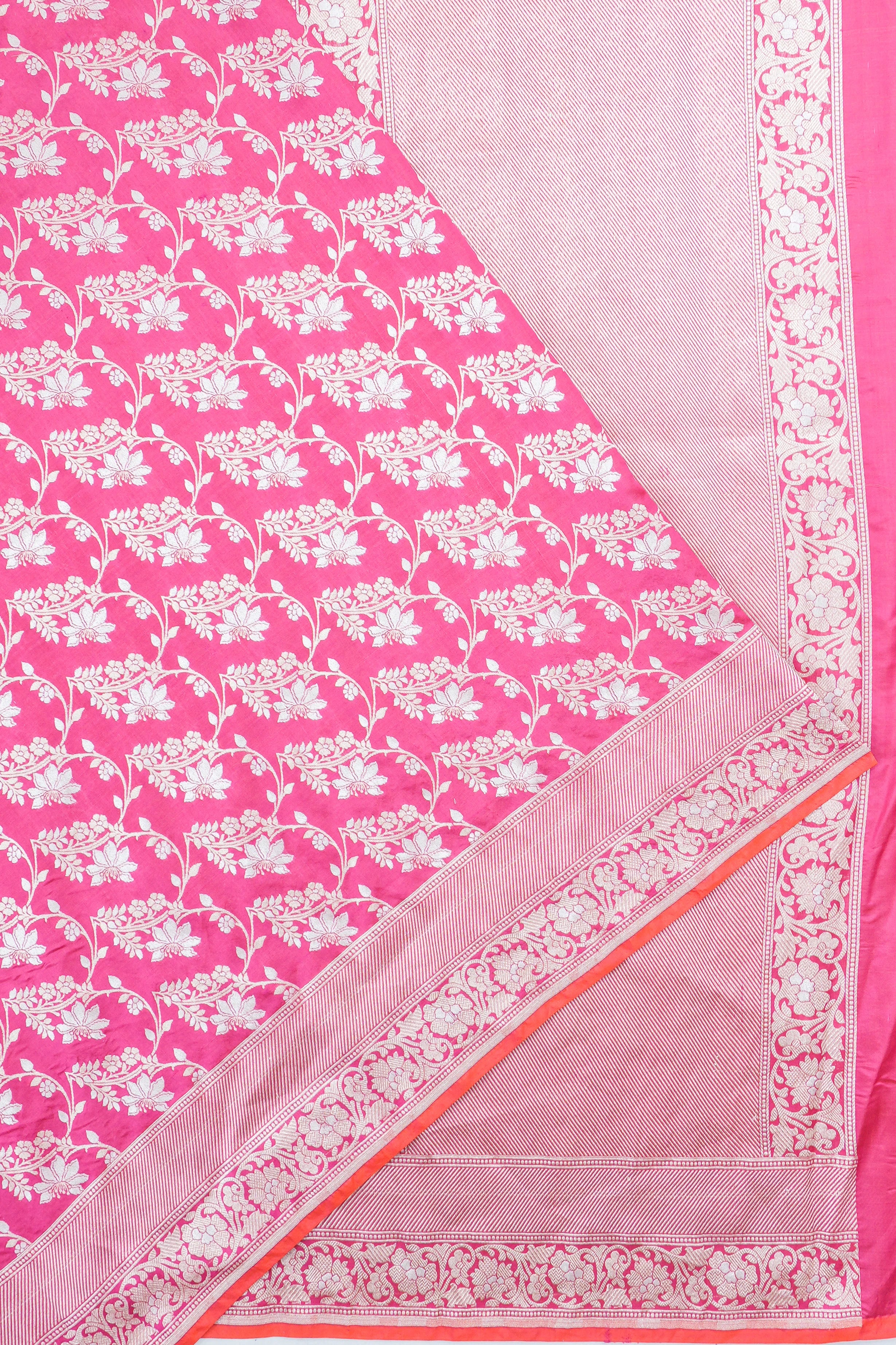 Banarasi Silk Jaal Pink Saree