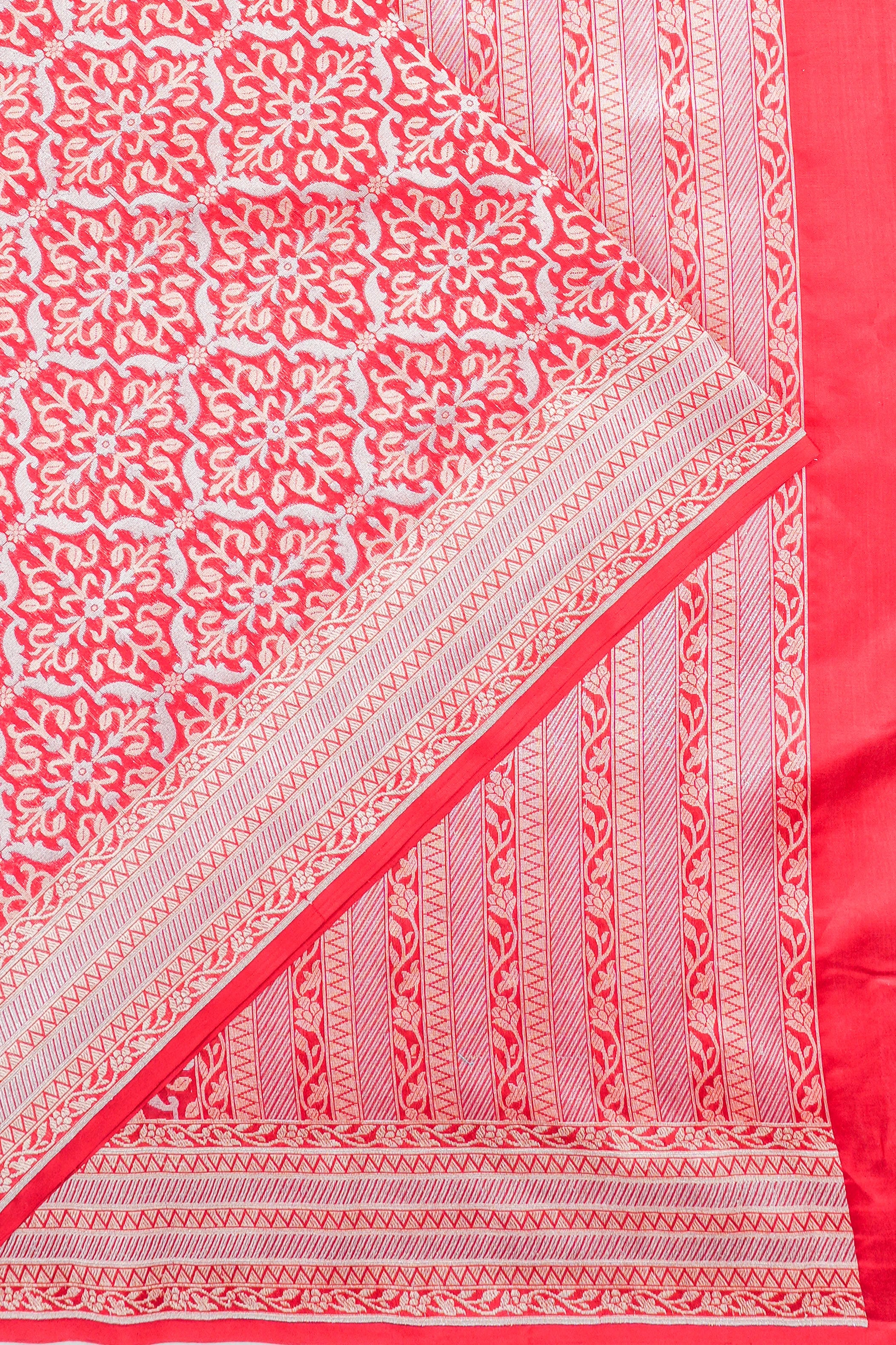 Banarasi Silk Brocade Red Saree
