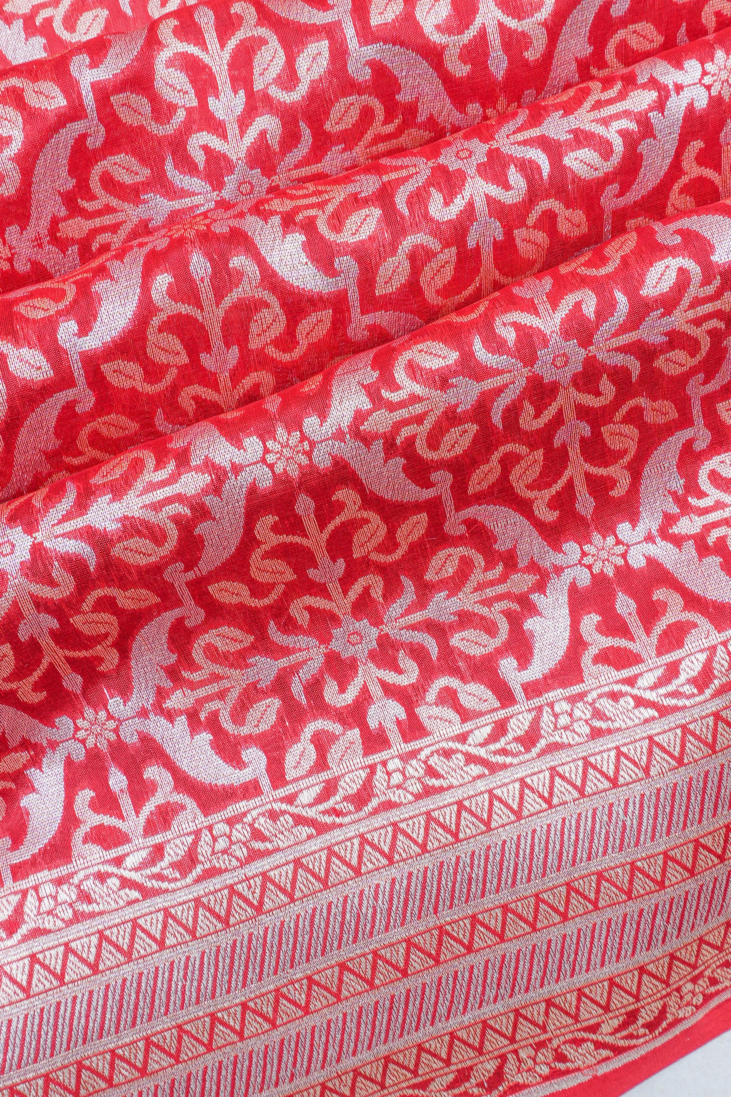 Banarasi Silk Brocade Red Saree