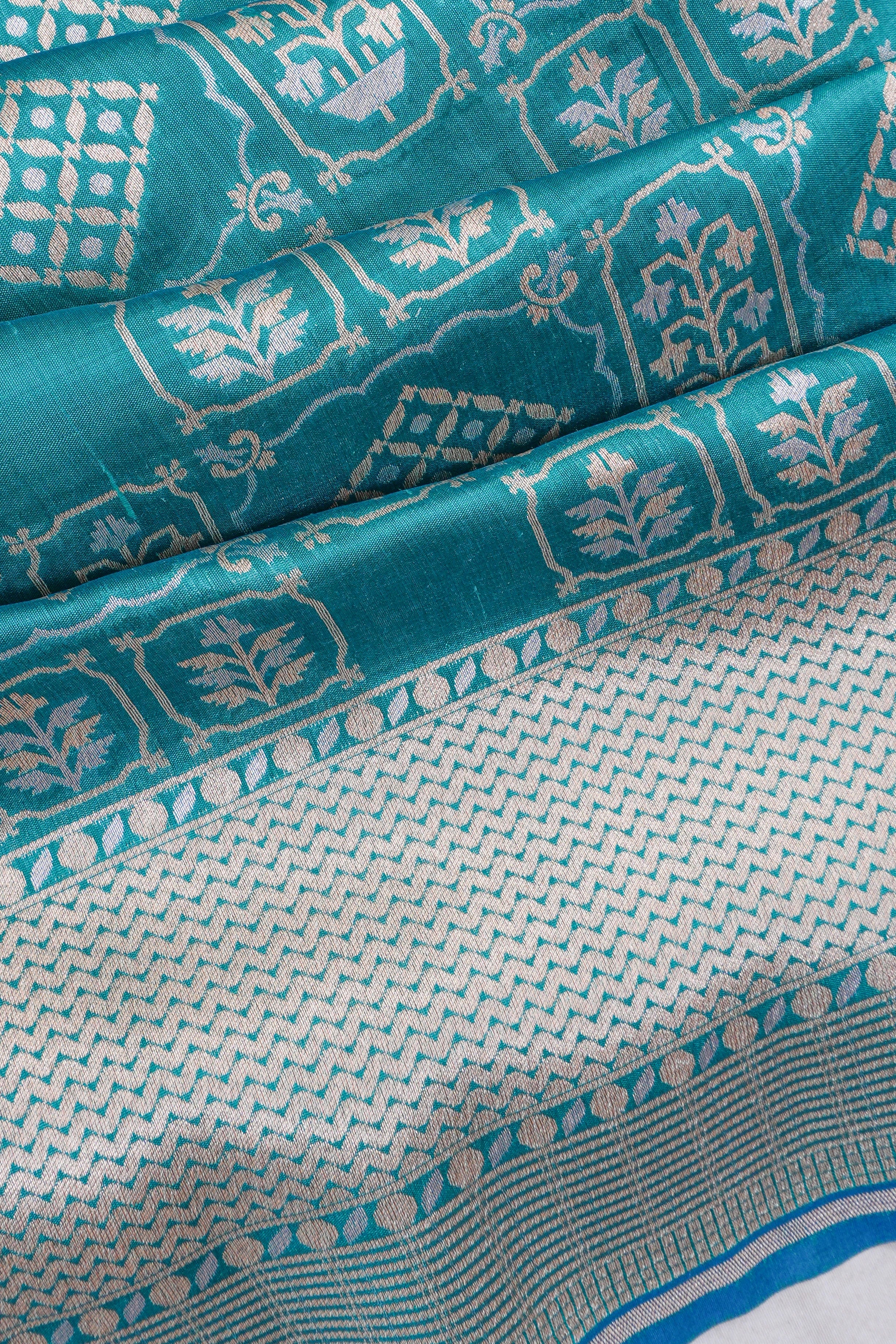 Banarasi Silk Brocade Blue Saree