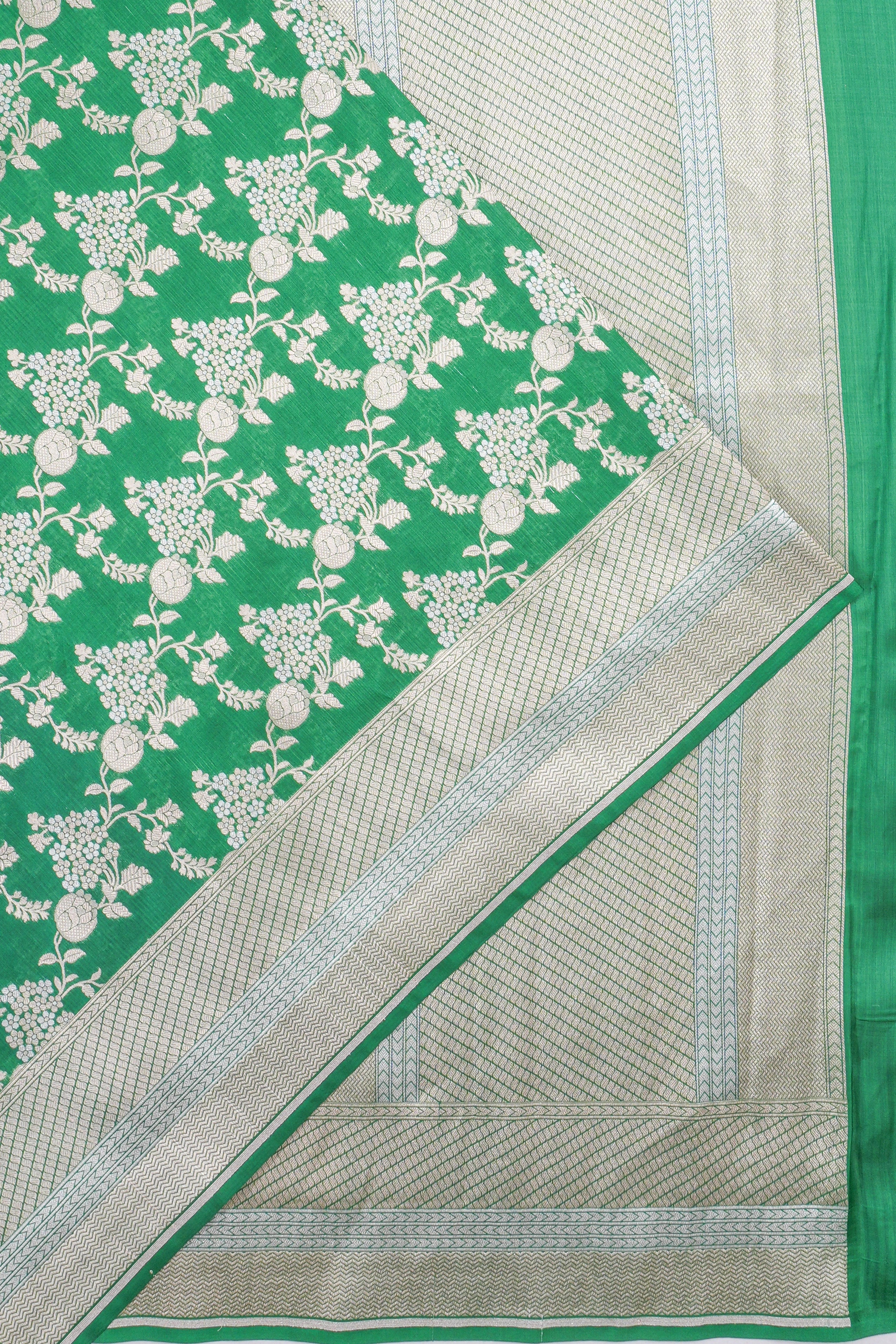 Banarasi Silk Jaal Green Saree