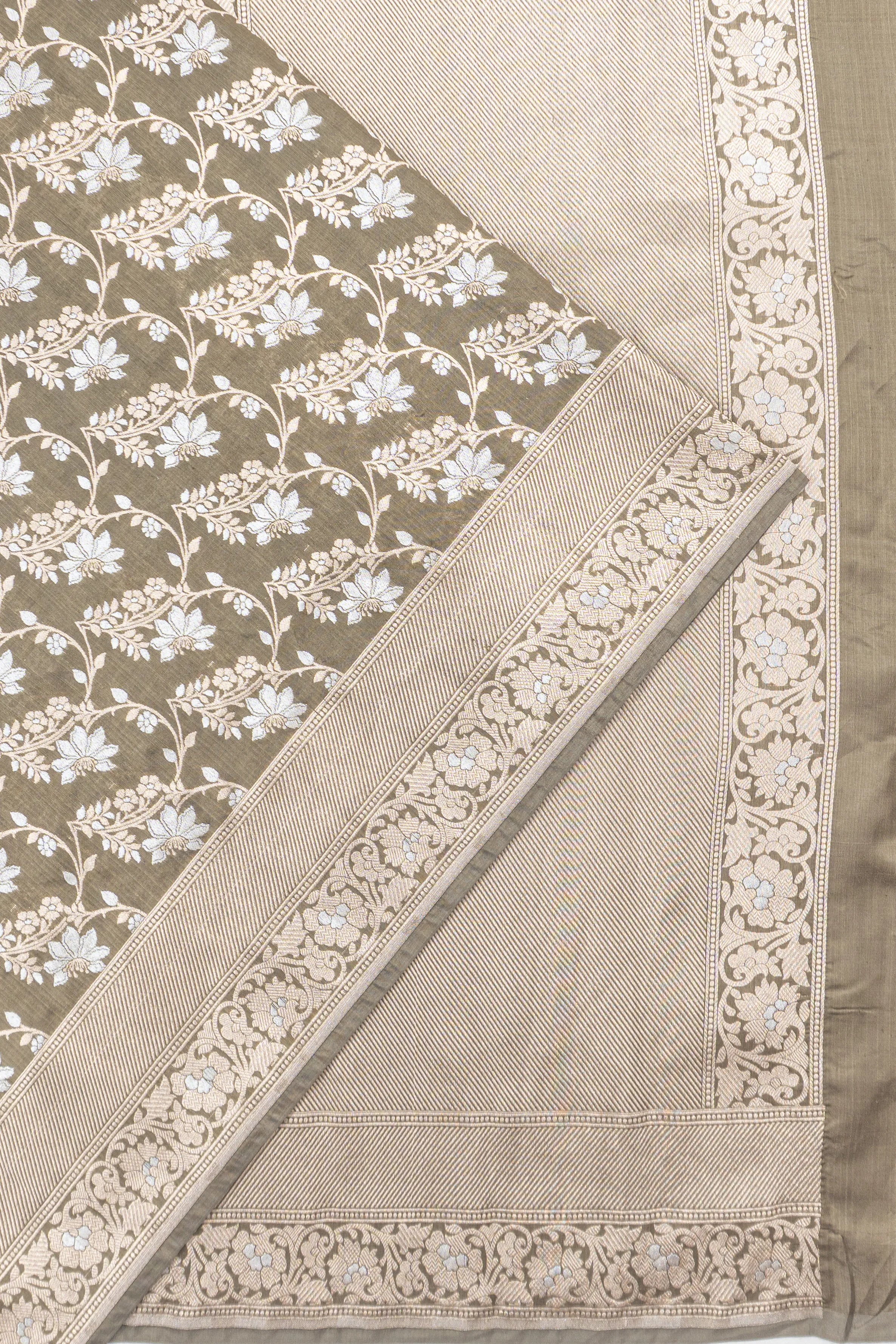 Banarasi Silk Jaal Grey Saree
