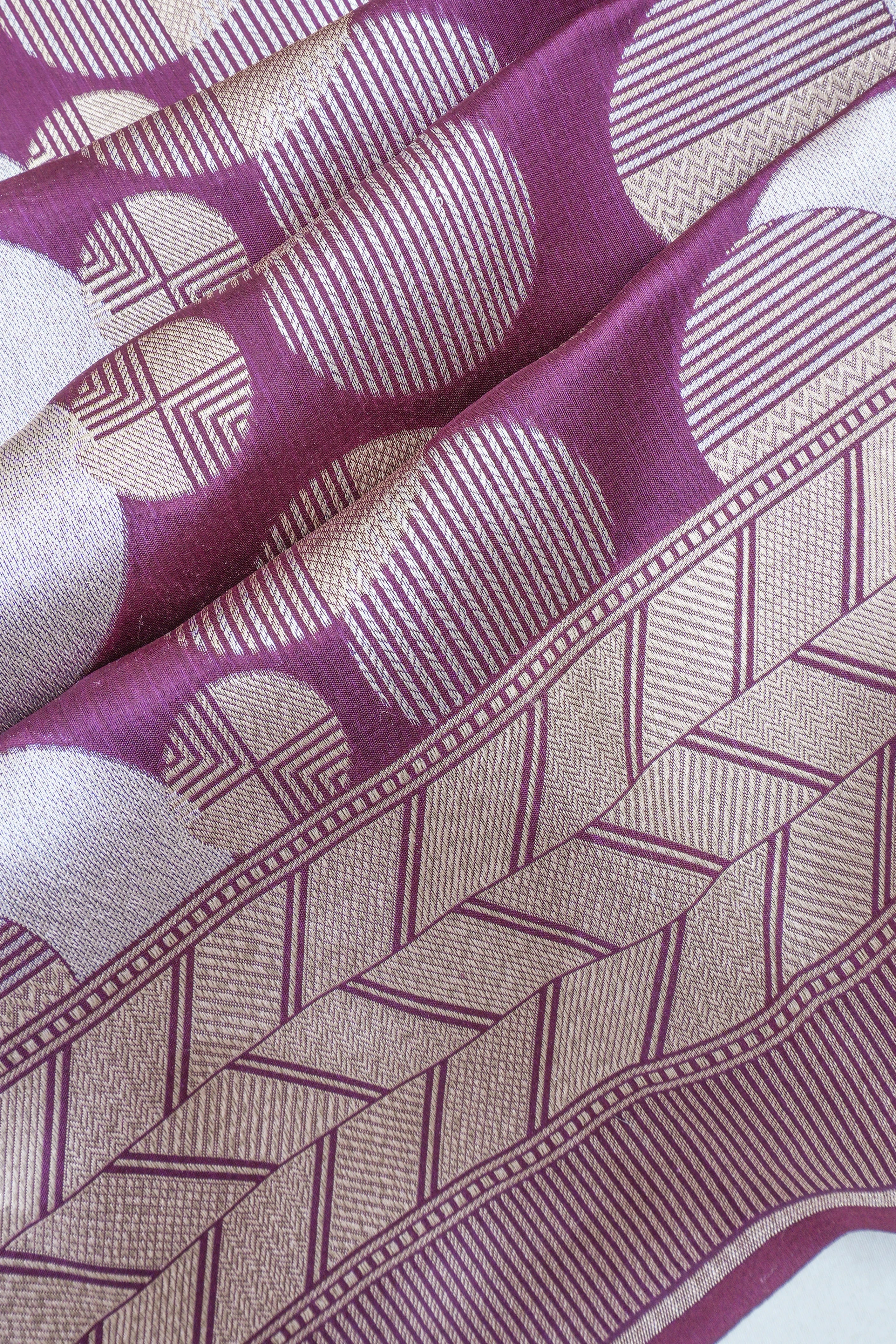 Banarasi Silk Butta Purple Saree