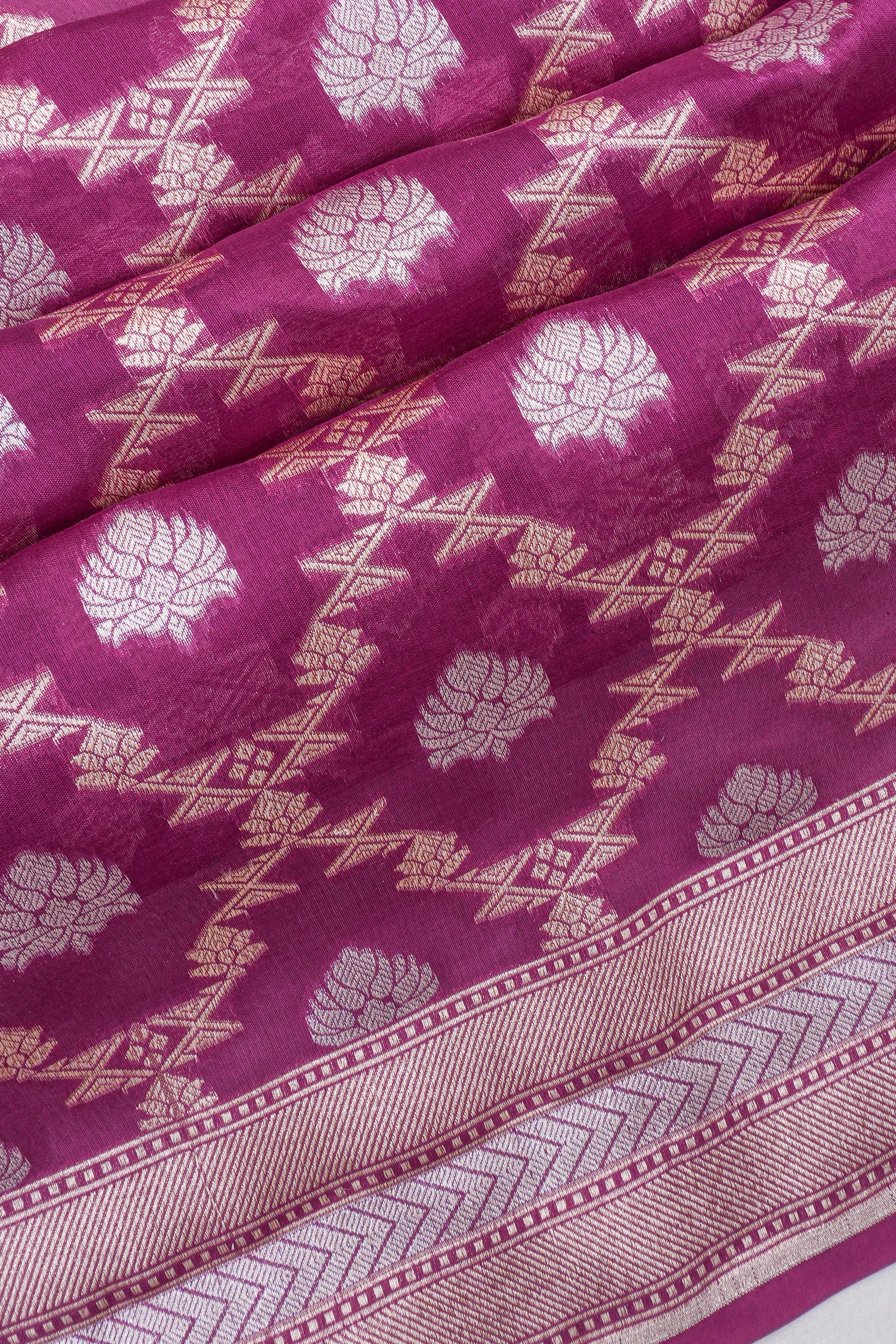 Banarasi Silk Brocade Purple Saree