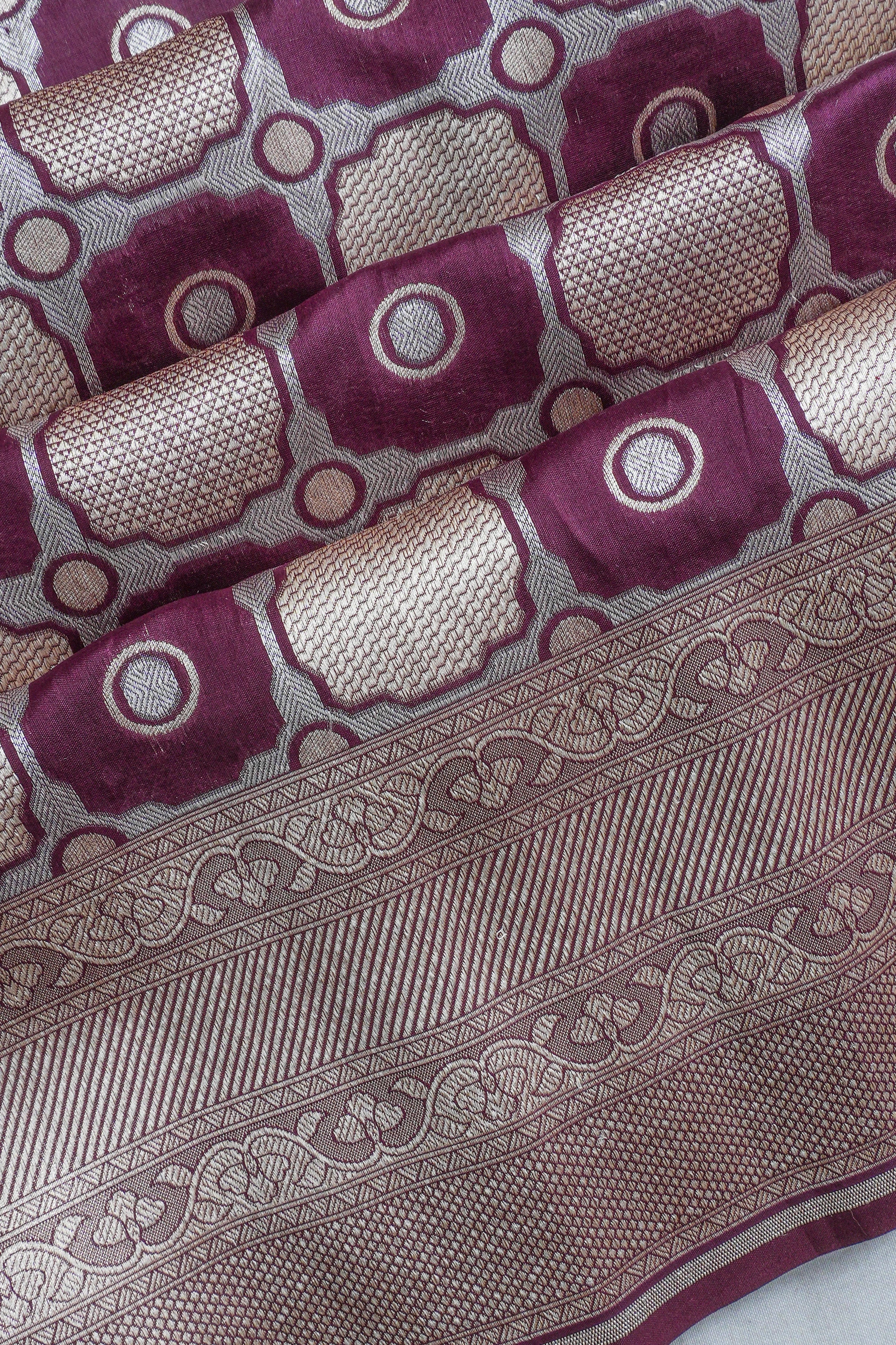 Banarasi Silk Brocade Maroon Saree