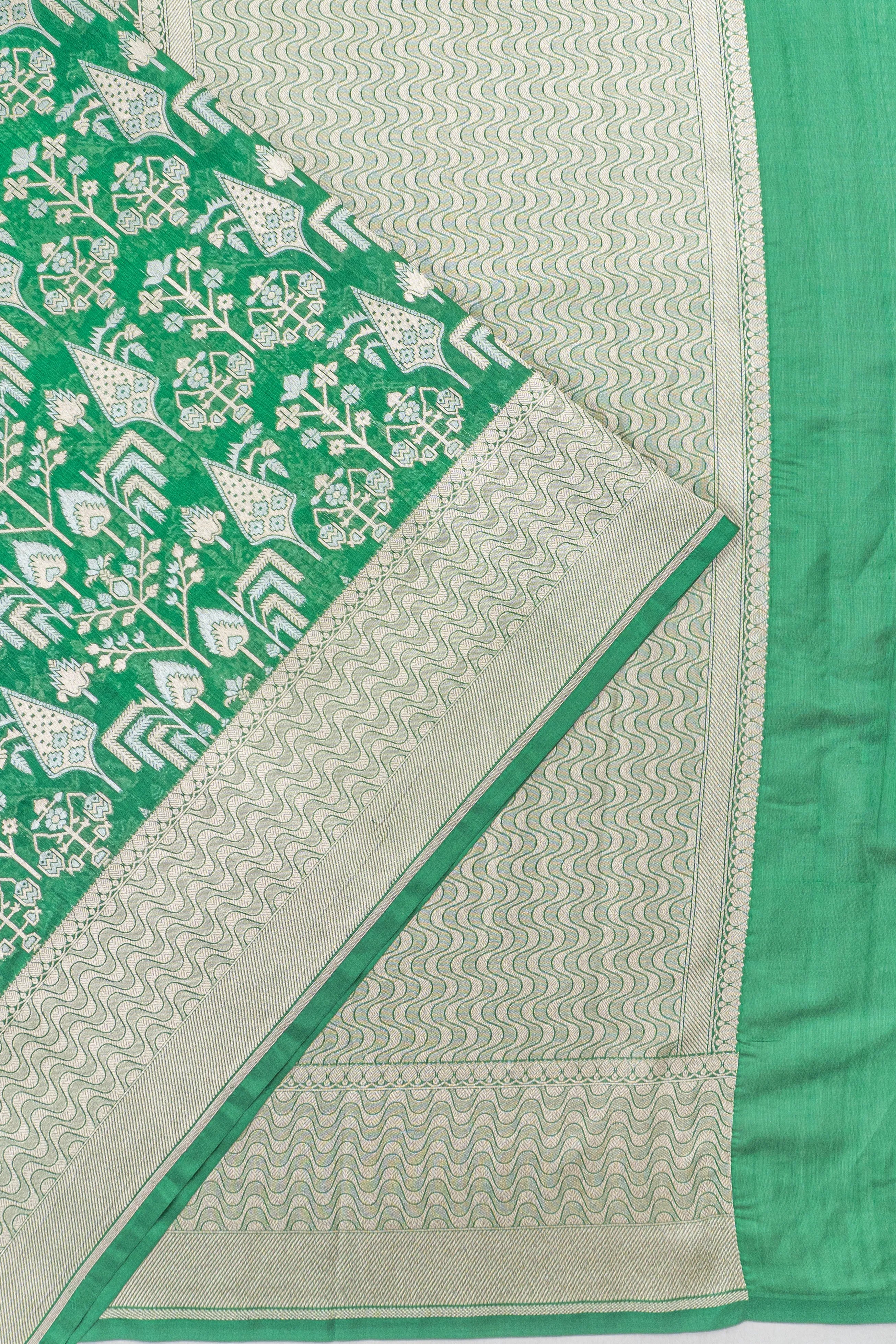 Banarasi Silk Brocade Green Saree