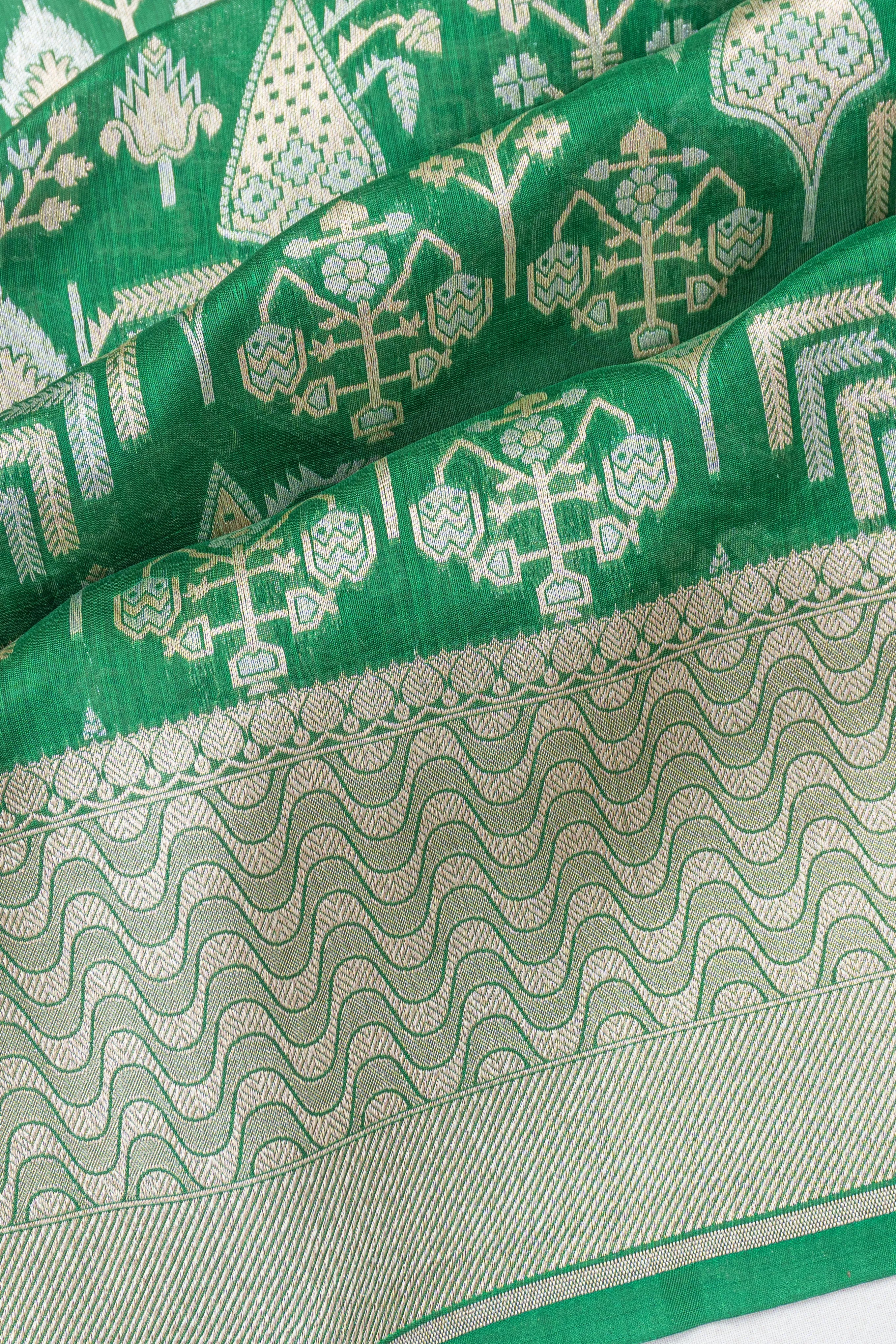 Banarasi Silk Brocade Green Saree