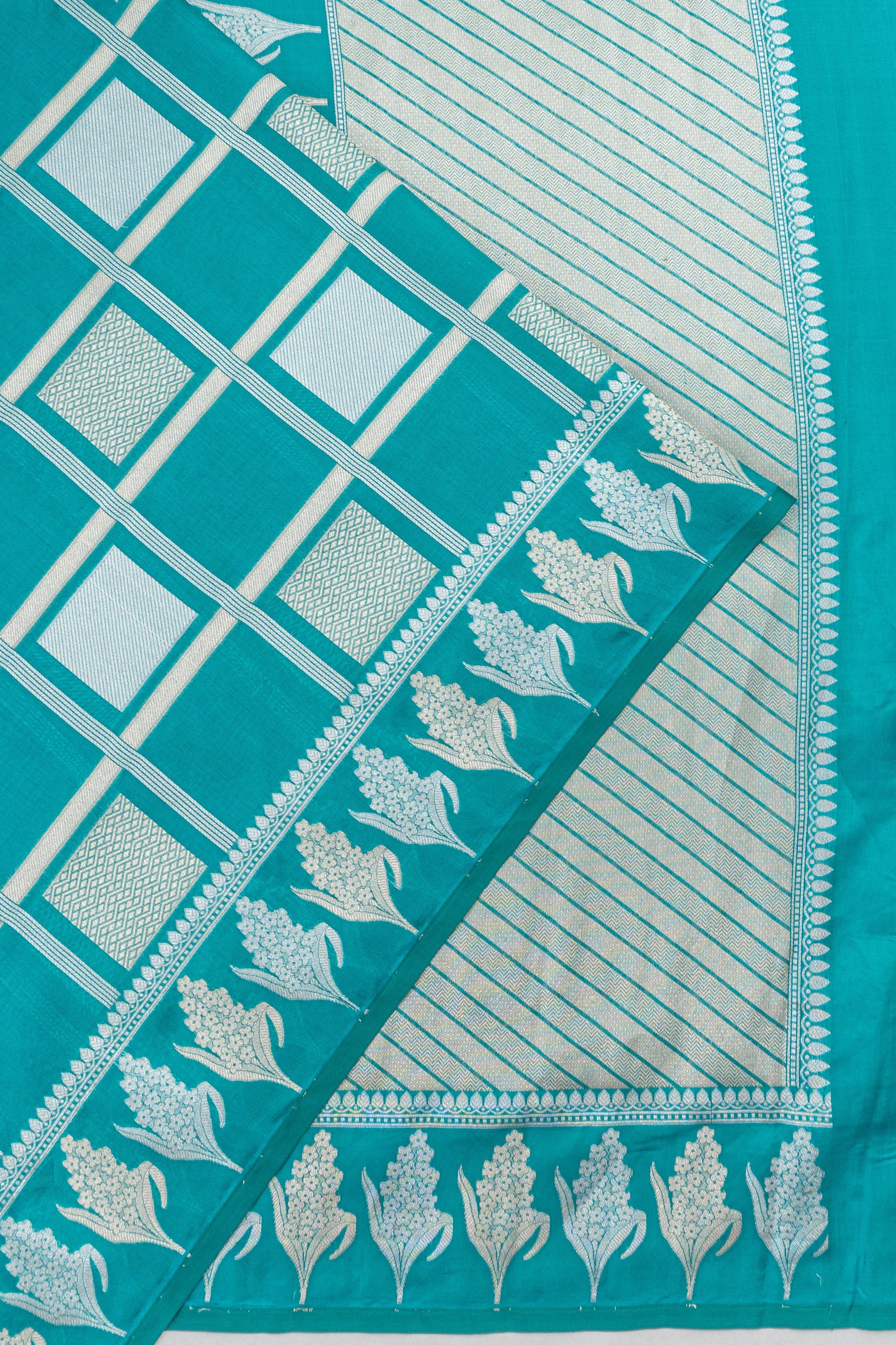 Banarasi Silk Brocade Blue Saree