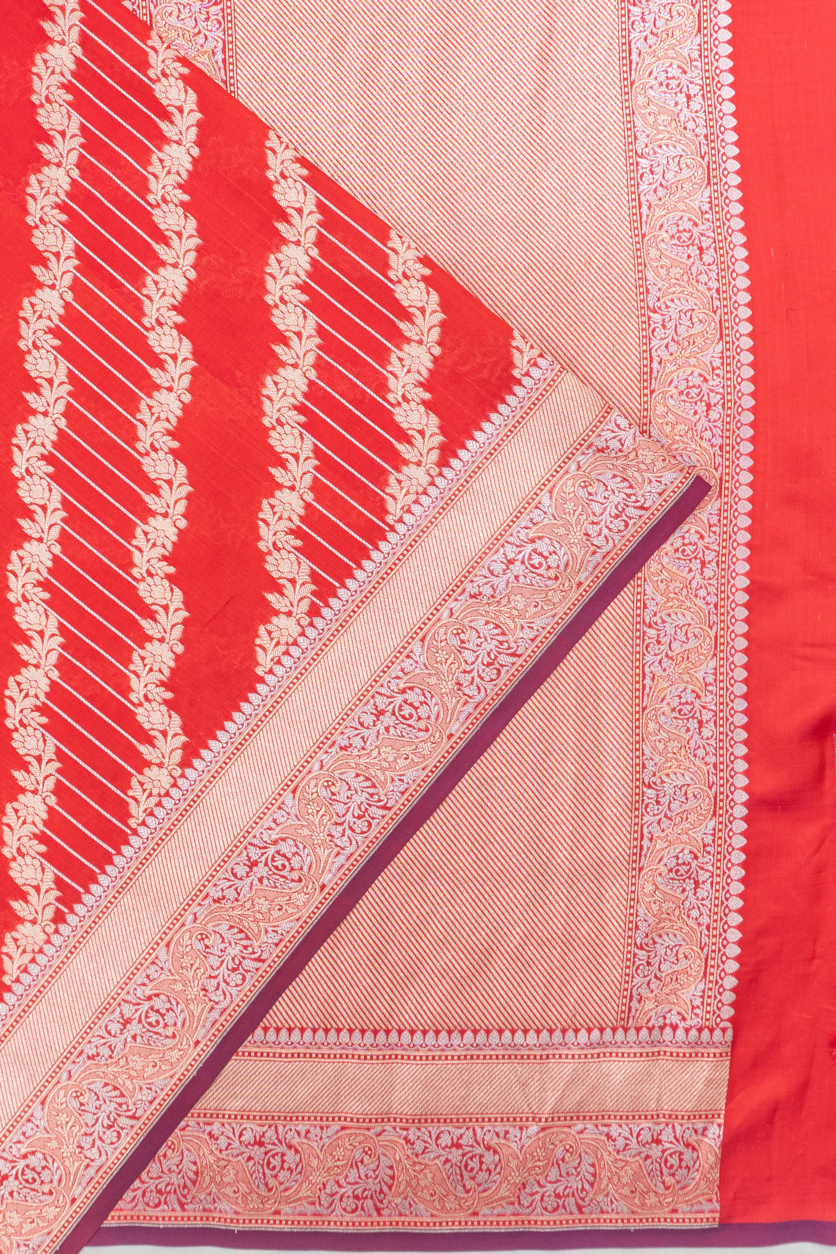 Banarasi Silk Brocade Red Saree